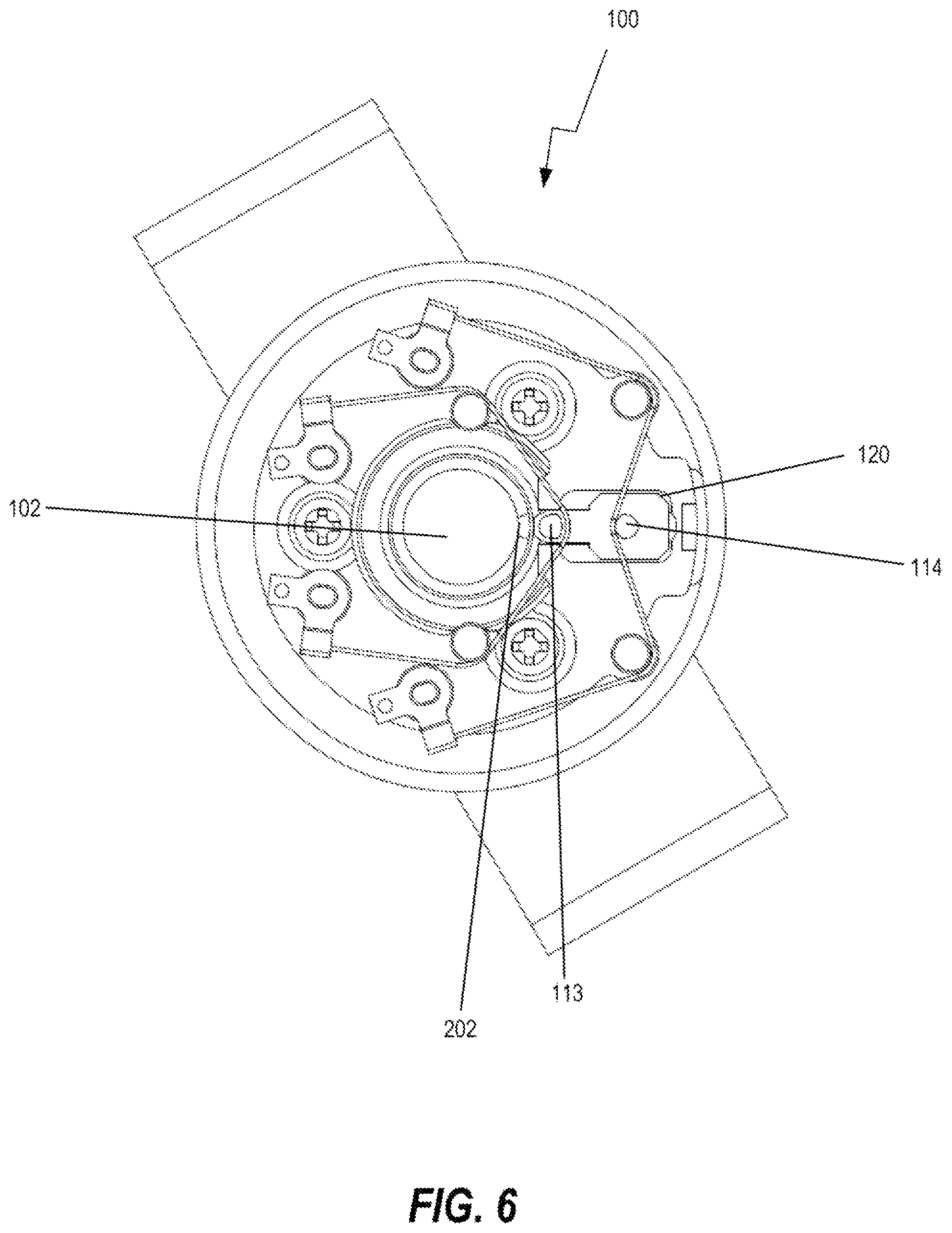 Patent US12348114 Figure 6 – Motor locking mechanism including memory alloy wire