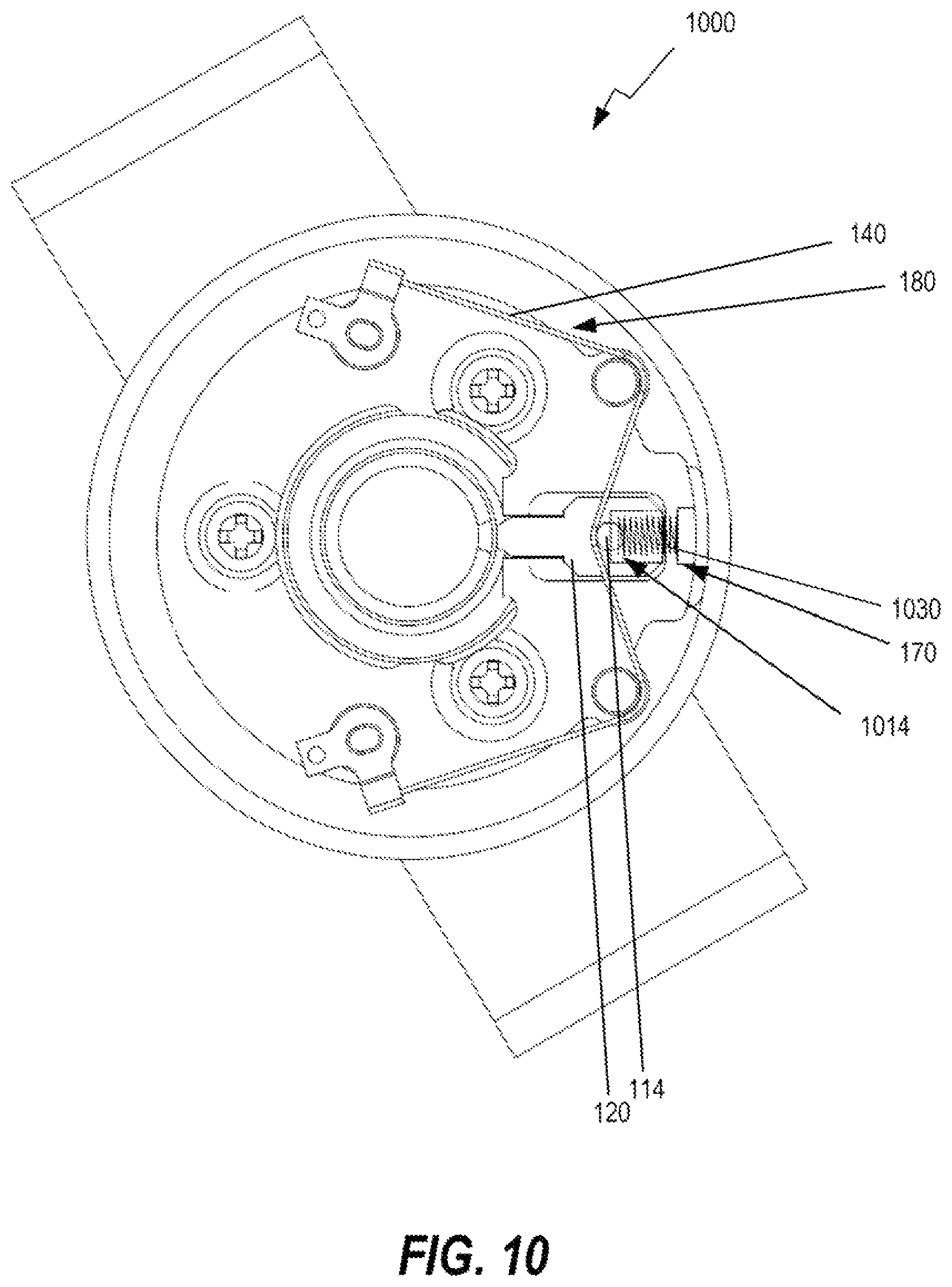 Patent US12348114 Figure 10 – Motor locking mechanism including memory alloy wire