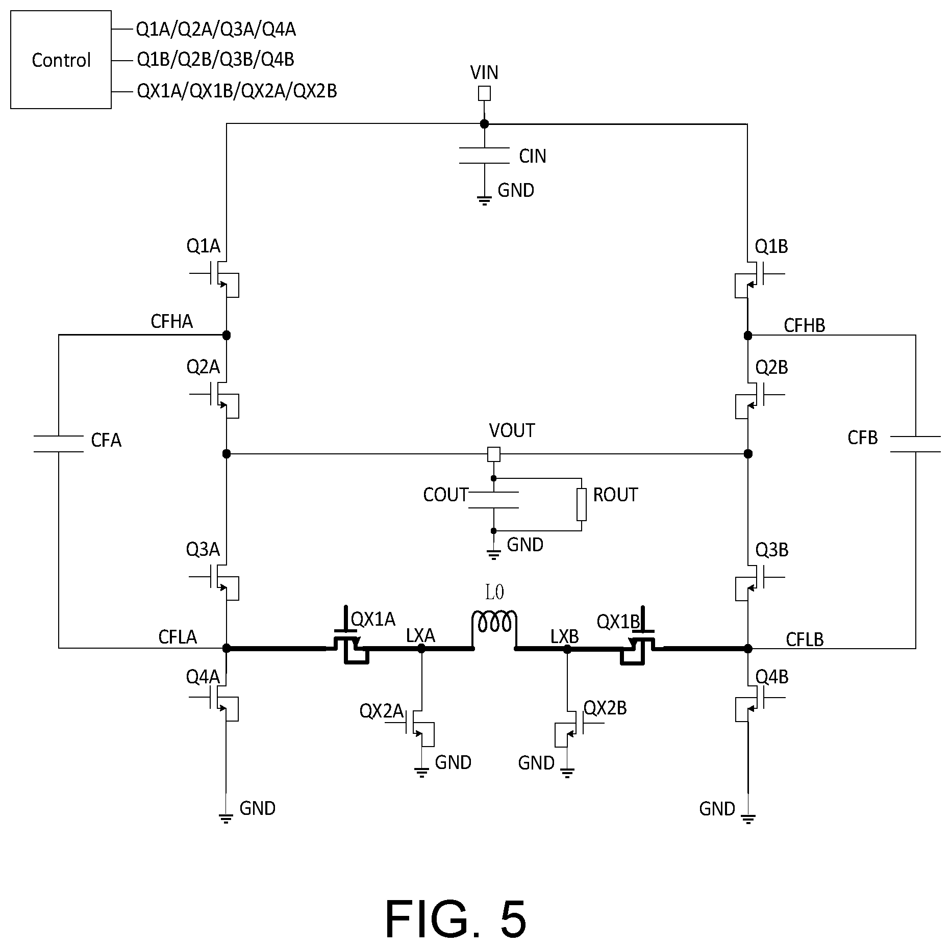 Patent US12348120 Figure 5 – Switched capacitor voltage converter