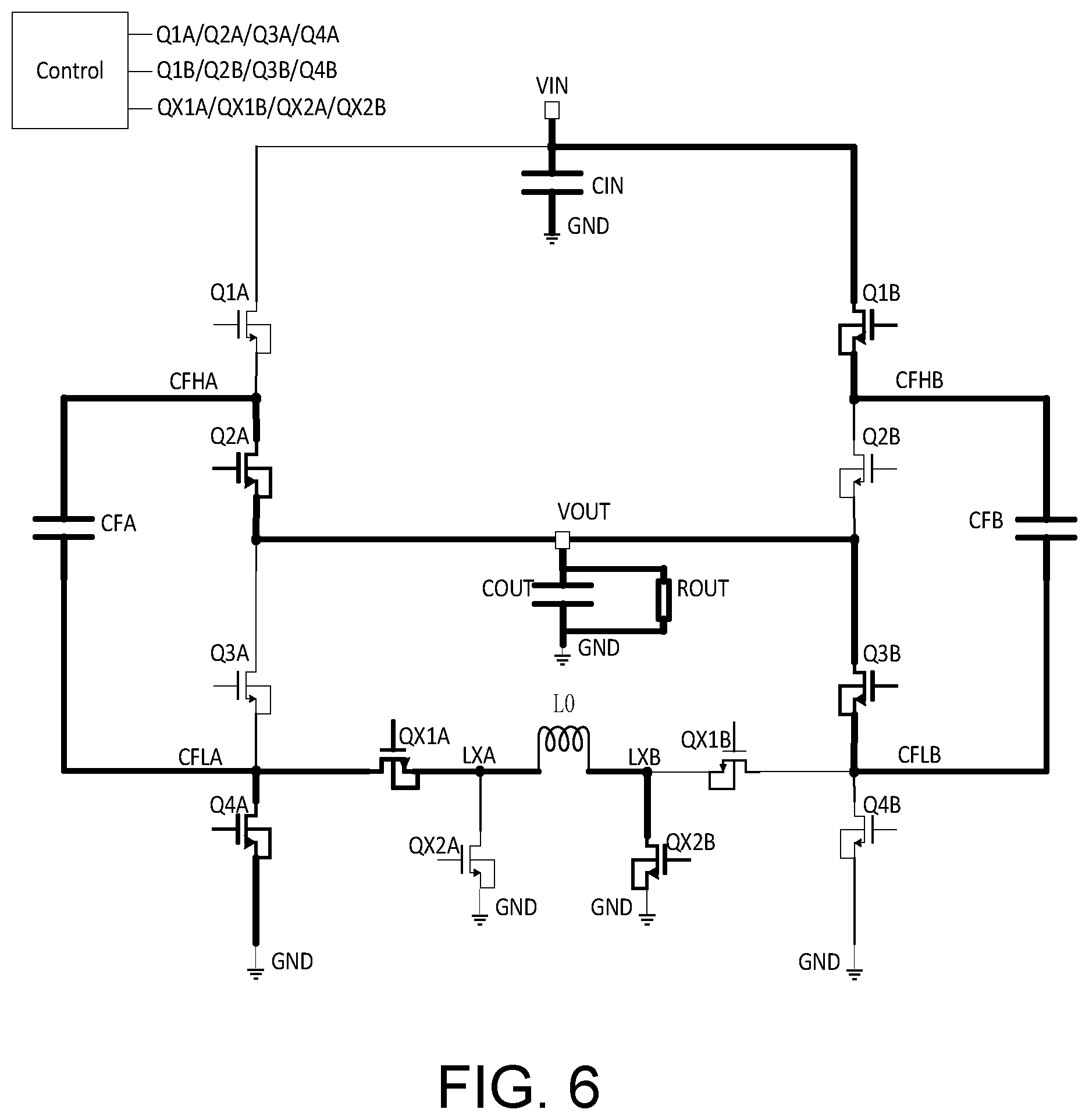 Patent US12348120 Figure 6 – Switched capacitor voltage converter