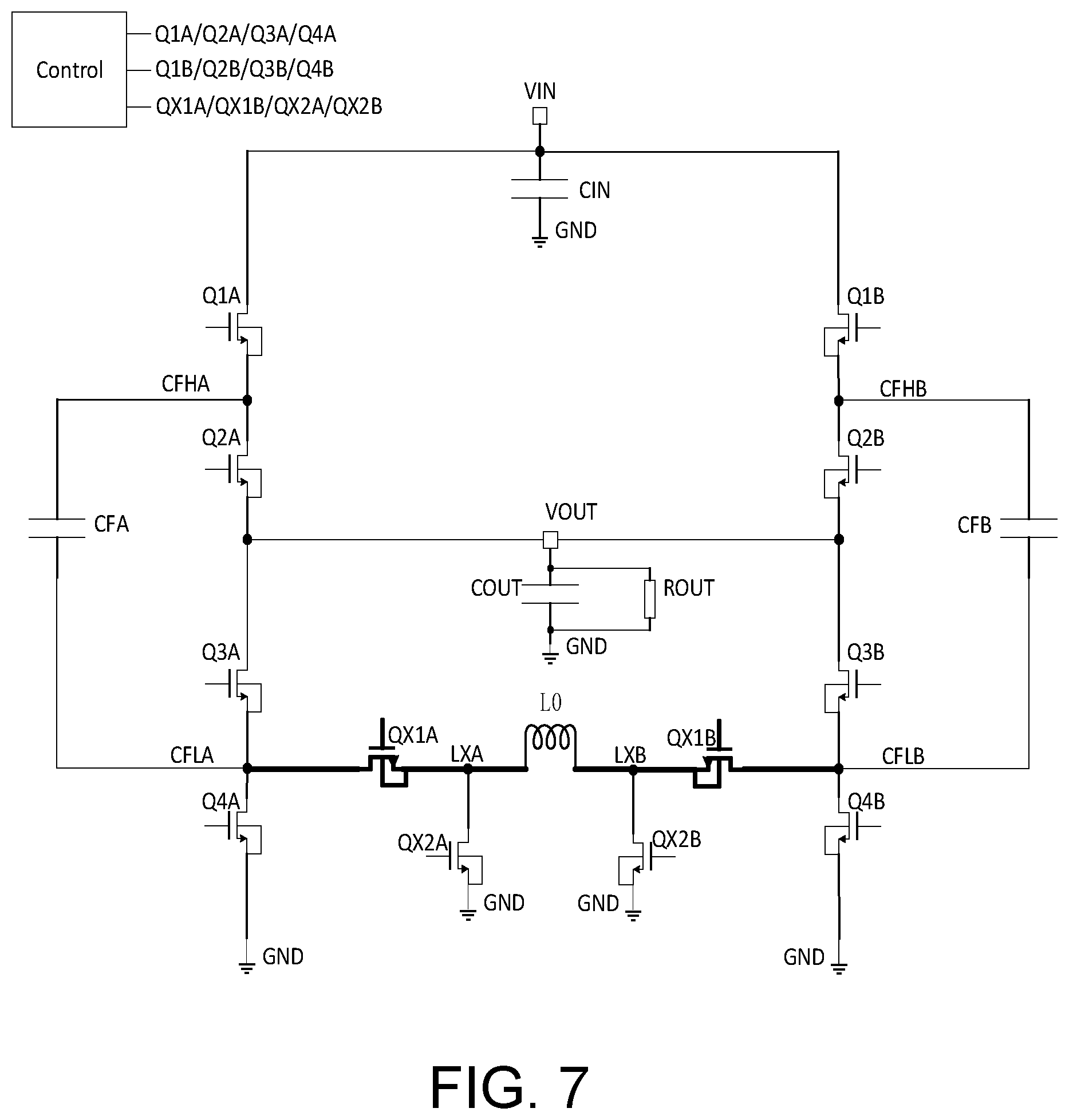 Patent US12348120 Figure 7 – Switched capacitor voltage converter