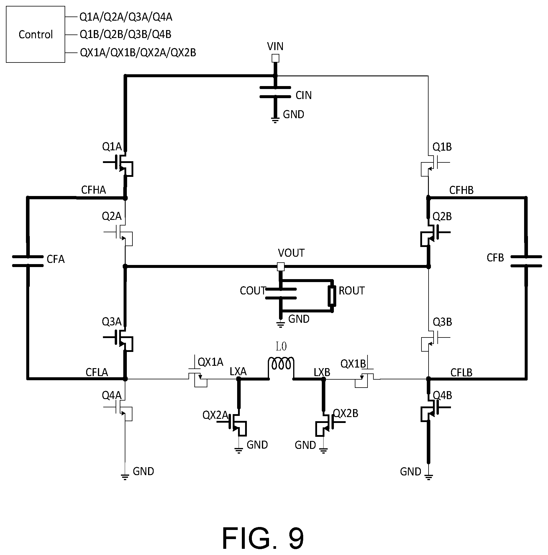 Patent US12348120 Figure 9 – Switched capacitor voltage converter