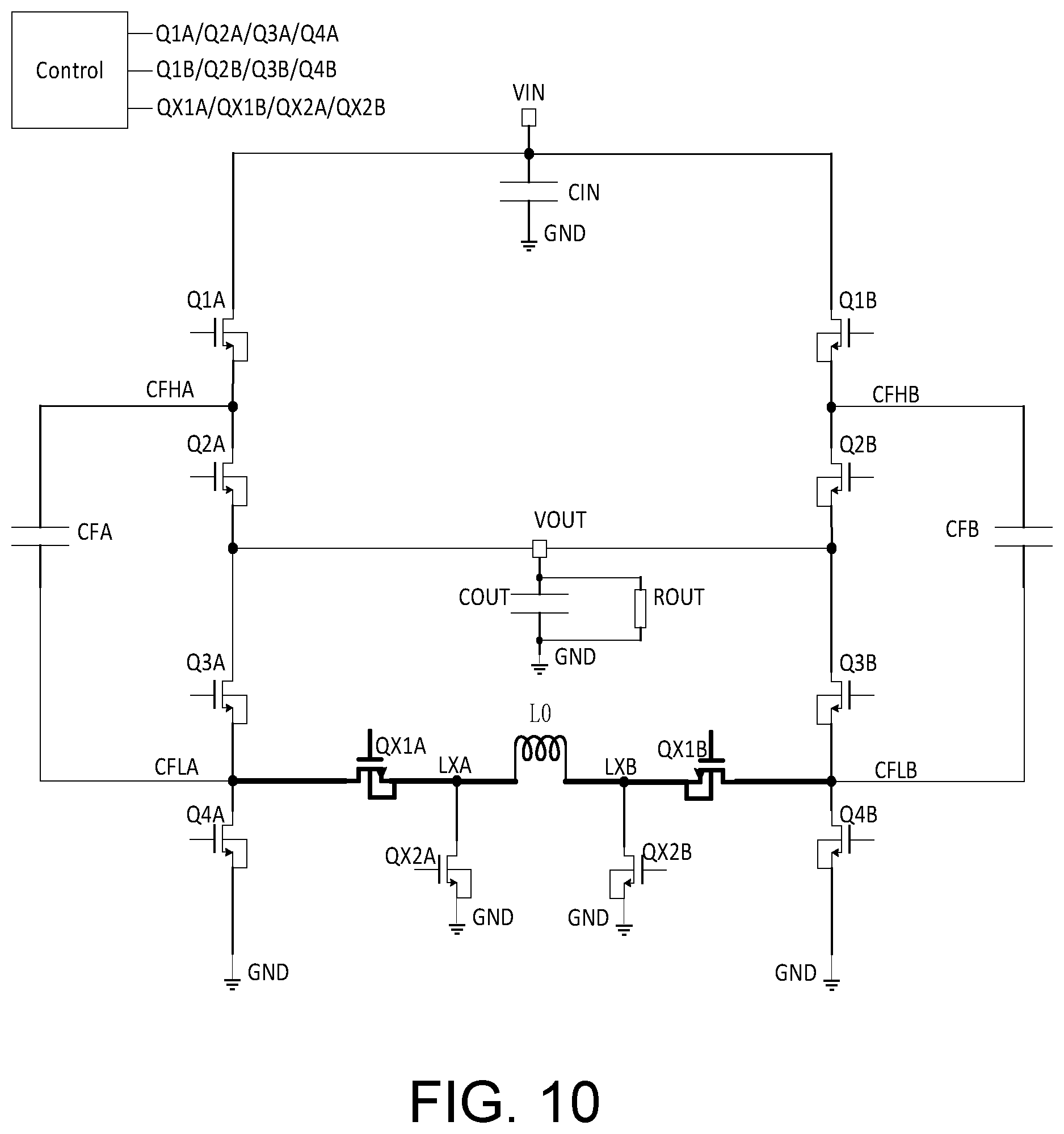 Patent US12348120 Figure 10 – Switched capacitor voltage converter