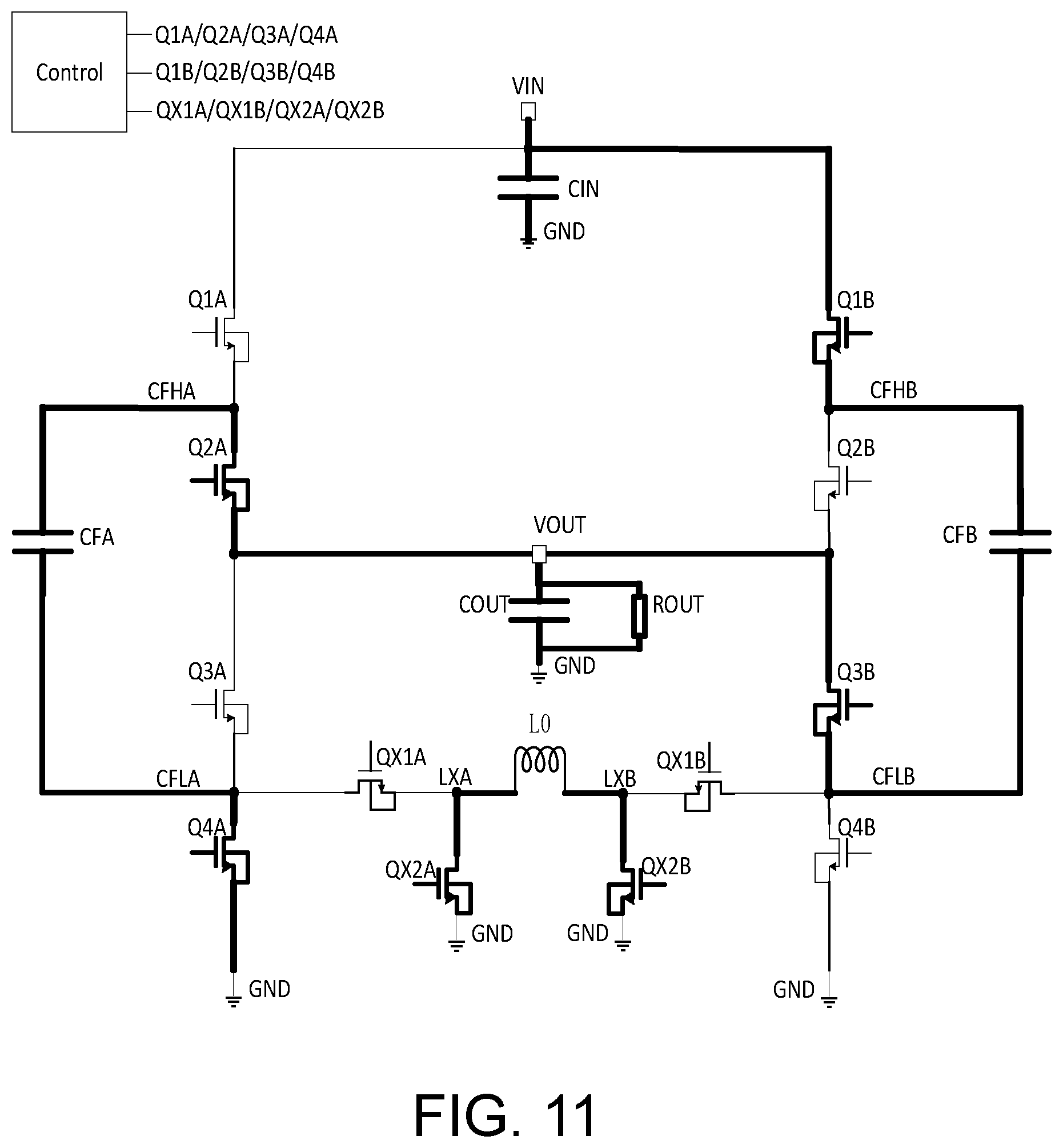 Patent US12348120 Figure 11 – Switched capacitor voltage converter