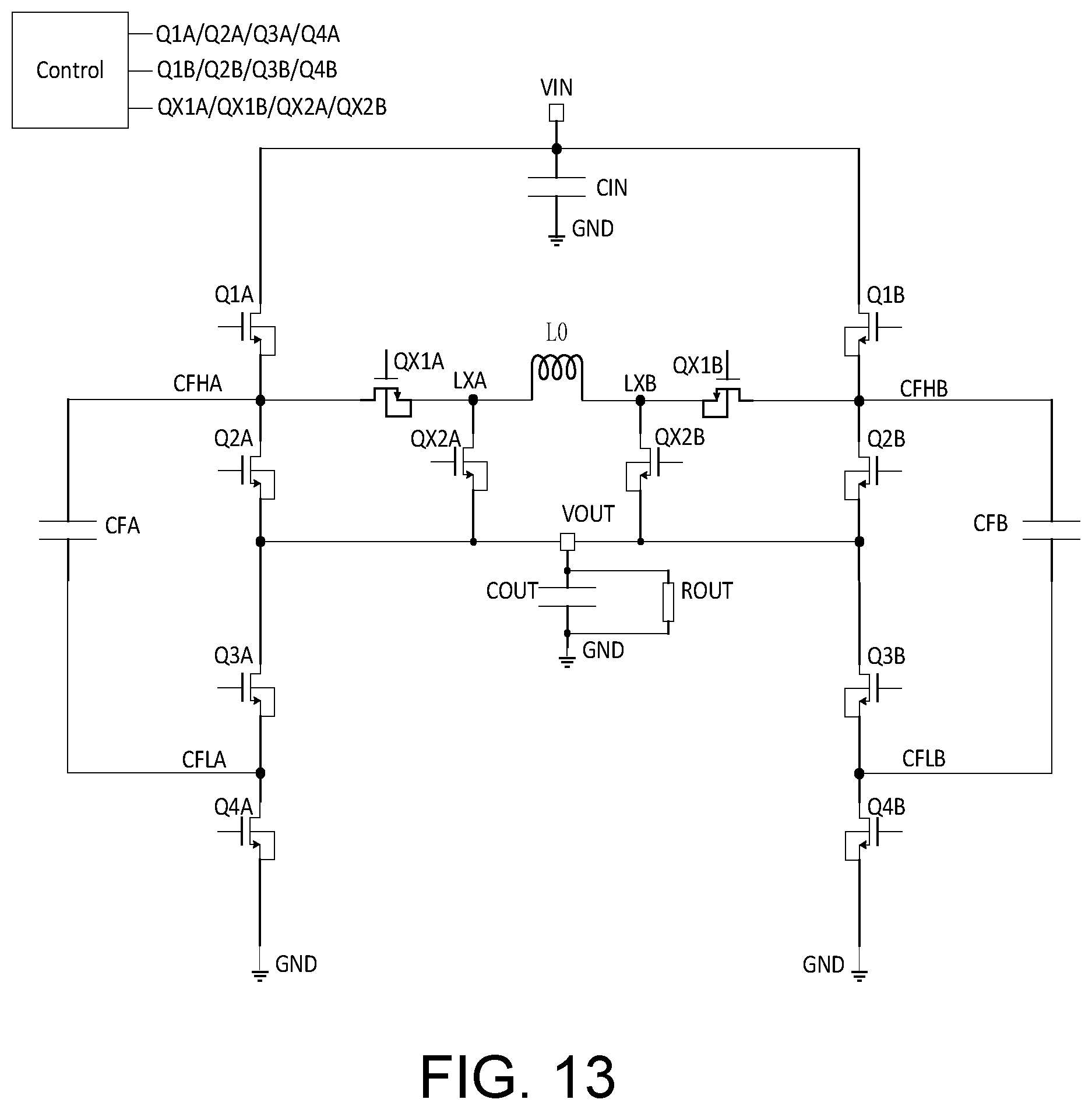 Patent US12348120 Figure 13 – Switched capacitor voltage converter