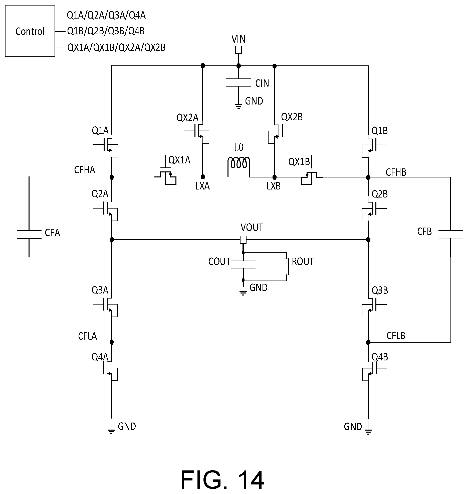 Patent US12348120 Figure 14 – Switched capacitor voltage converter