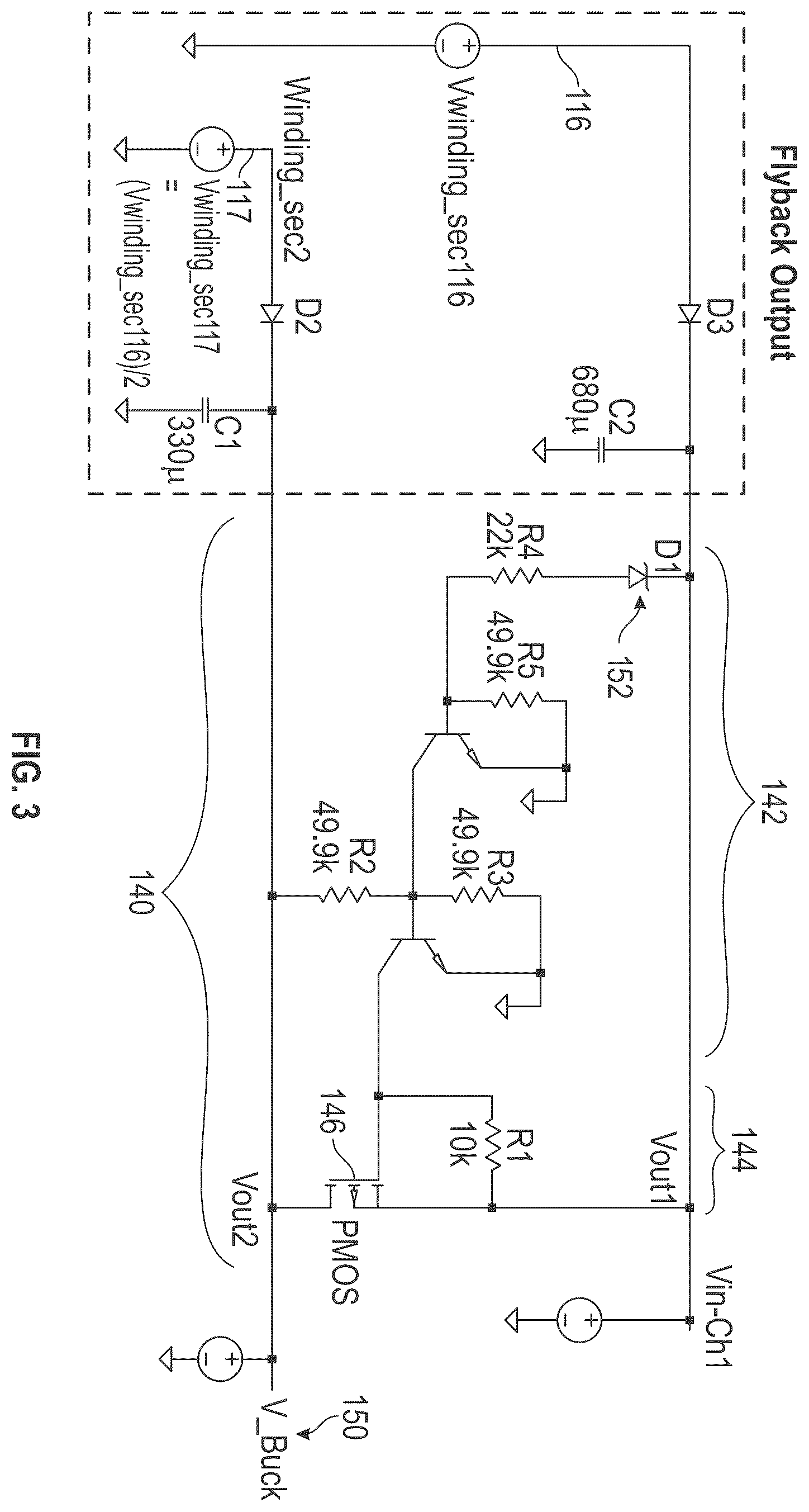 Patent US12348121 Figure 3 – Transitional USB PD (power delivery) dual port receptacle with smart bypass circuit