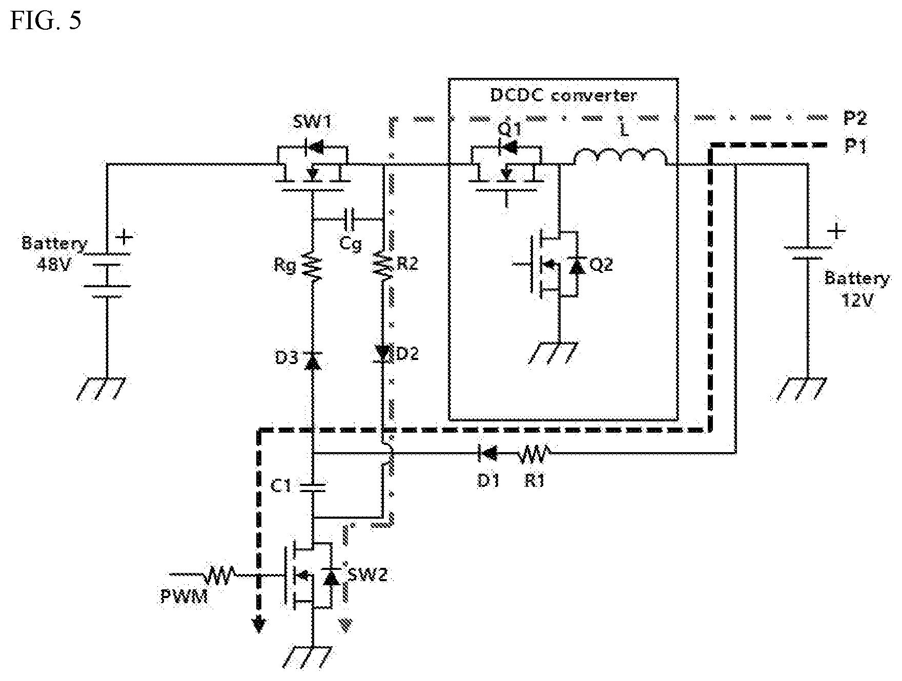 Patent US12348128 Figure 5 – Battery switch driving circuit