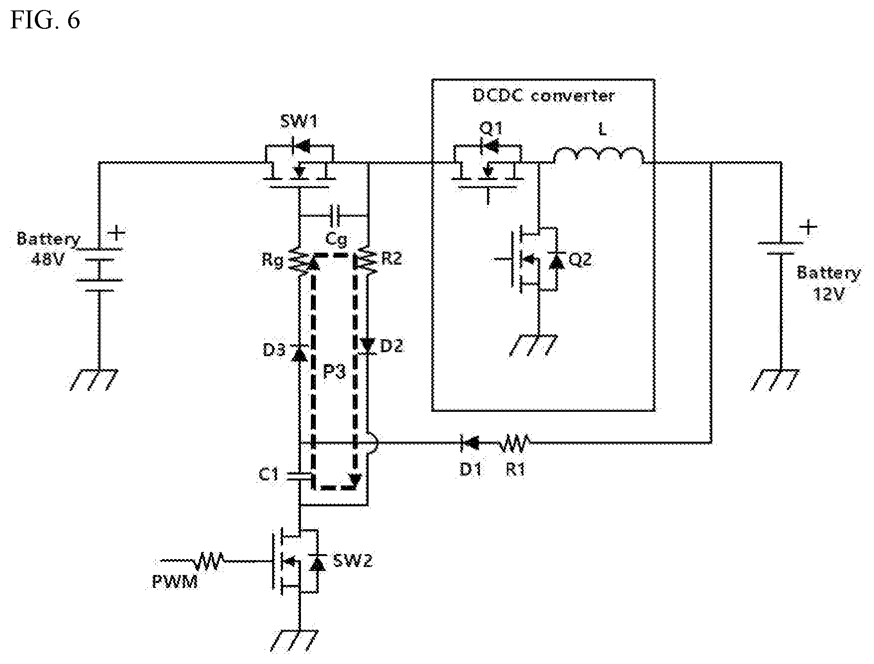 Patent US12348128 Figure 6 – Battery switch driving circuit