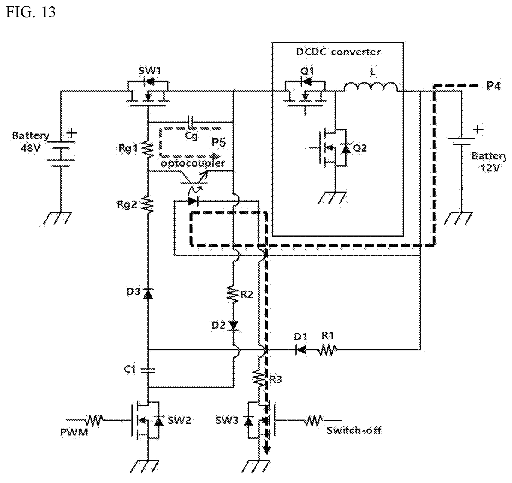 Patent US12348128 Figure 13 – Battery switch driving circuit
