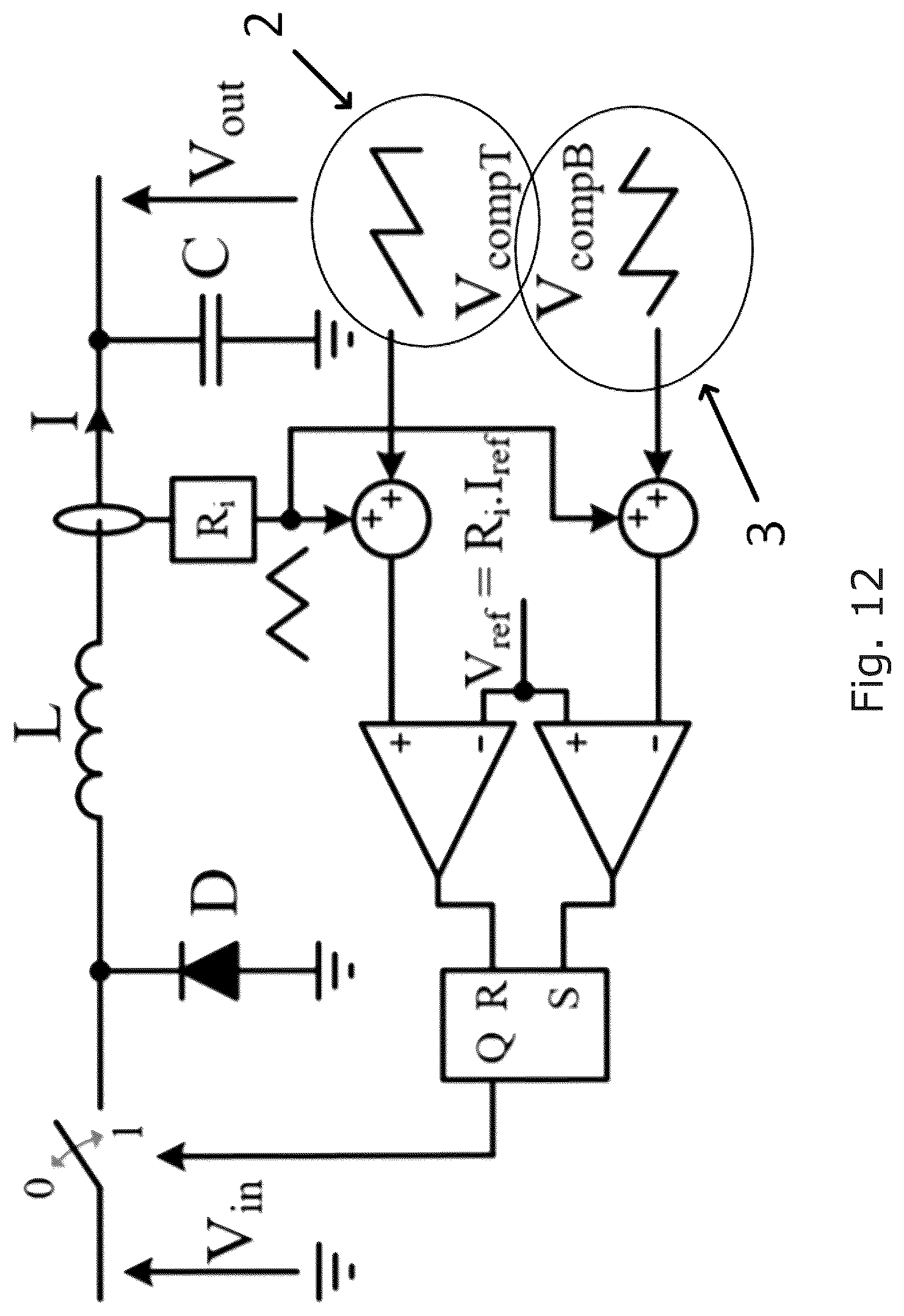 Patent US12348131 Figure 14 – Peak and valley current mode control using double compensation ramp