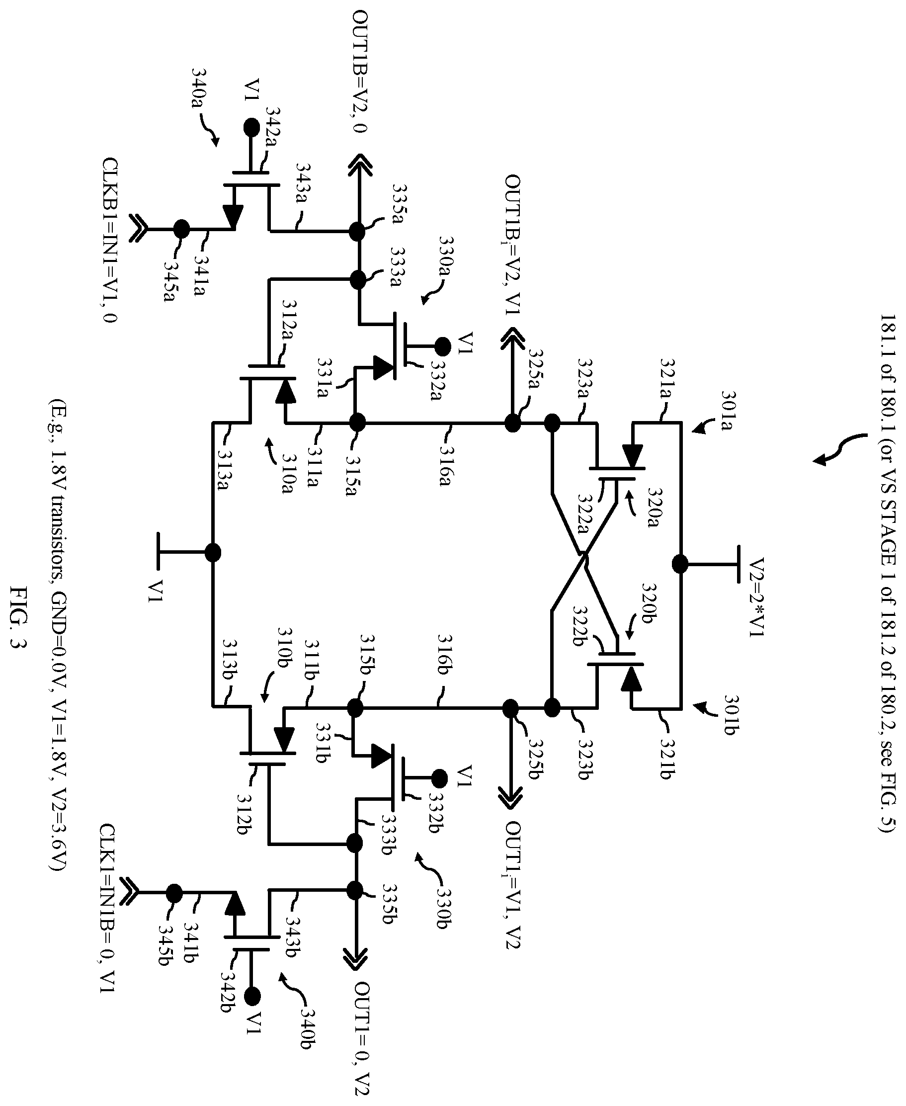 Patent US12348133 Figure 4 – Multi-stage charge pump circuit including voltage level shifter for clock signal generation
