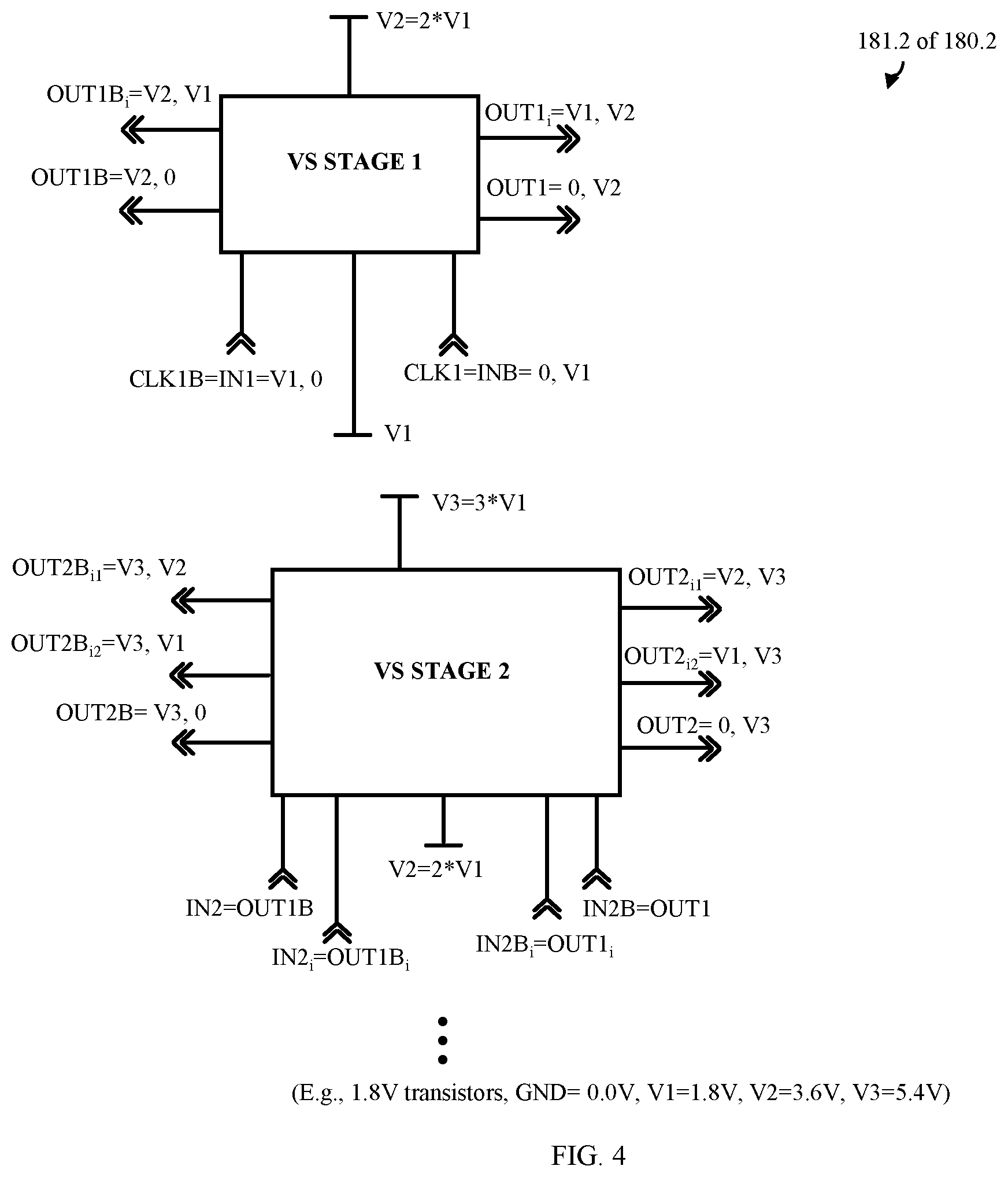 Patent US12348133 Figure 5 – Multi-stage charge pump circuit including voltage level shifter for clock signal generation
