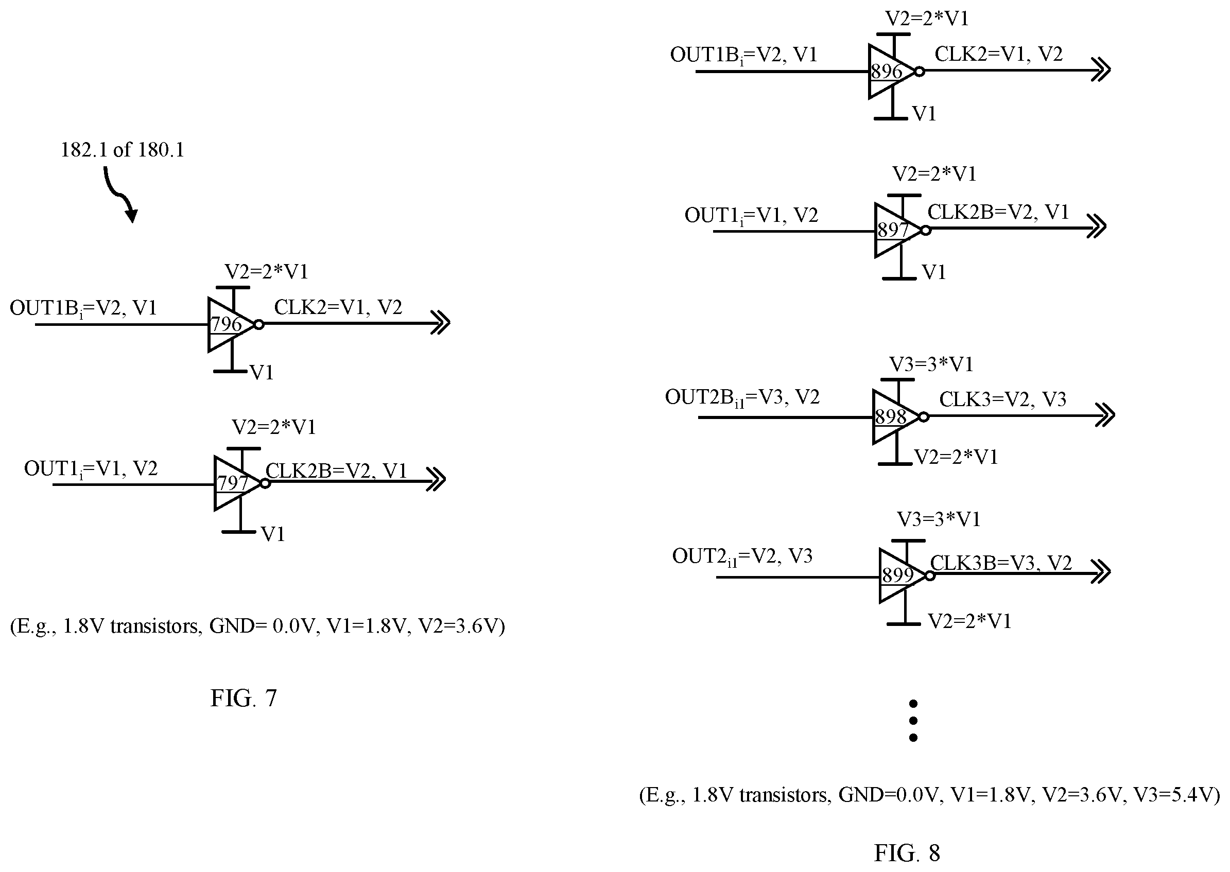 Patent US12348133 Figure 10 – Multi-stage charge pump circuit including voltage level shifter for clock signal generation