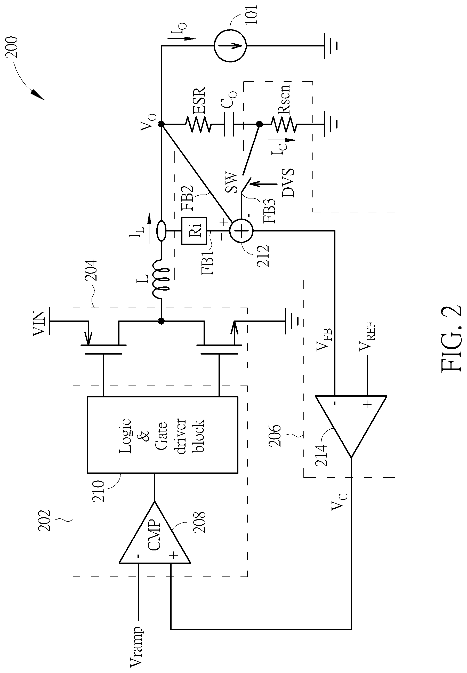 Patent US12348136 Figure 2 – Apparatus and method for improving adaptive voltage positioning performance of voltage regulator by sensing output capacitor current
