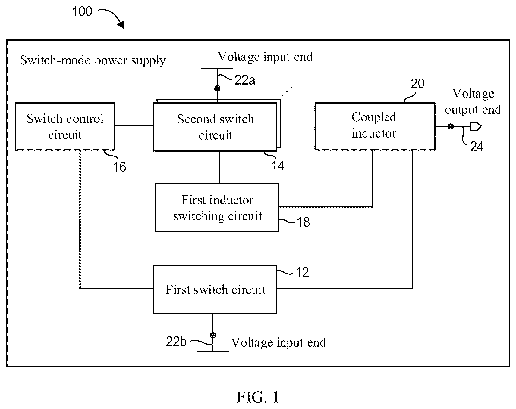 Patent US12348137 Figure 1 – Switch-mode power supply