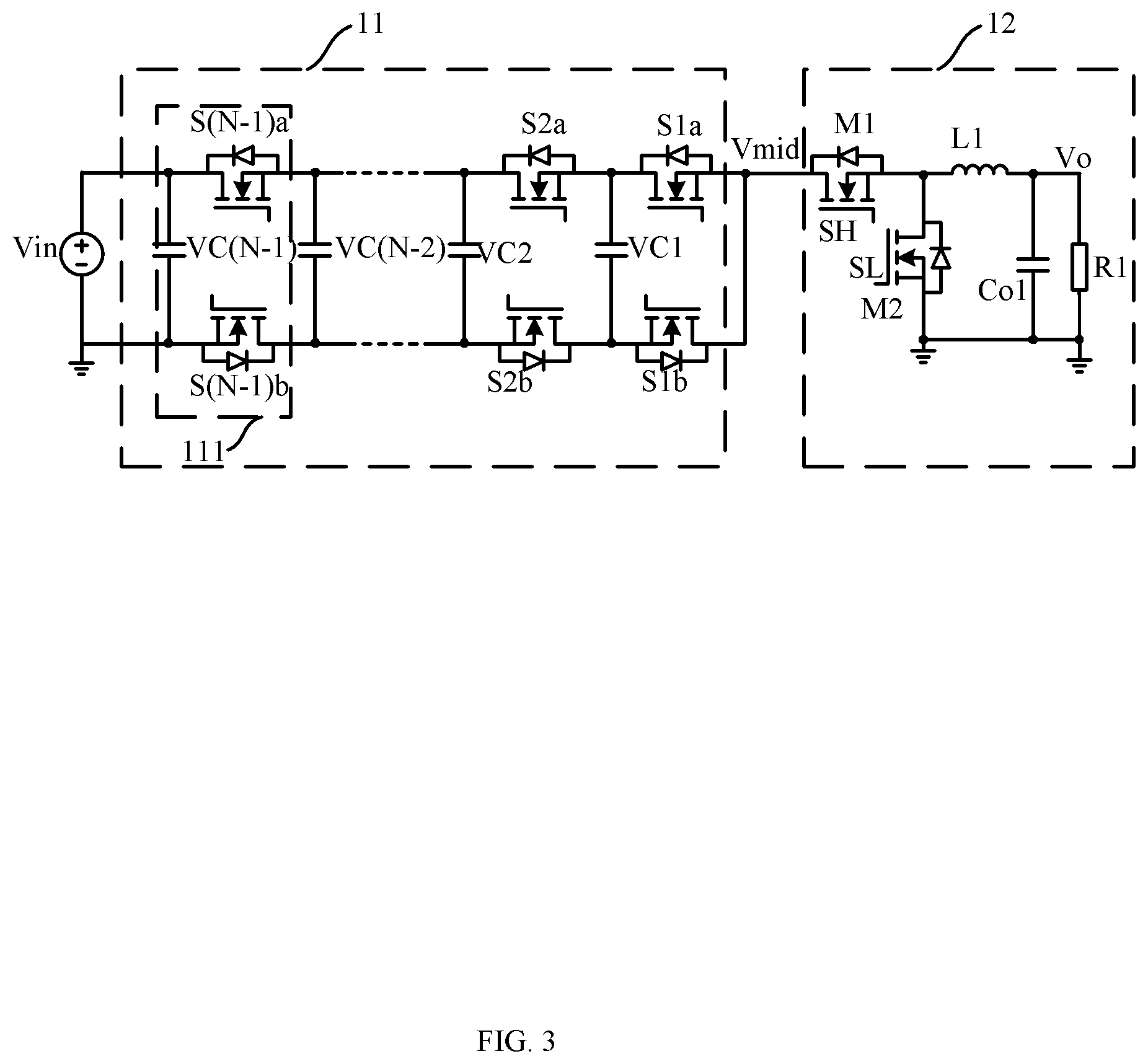 Patent US12348138 Figure 3 – Multilevel self-balance control circuit, DC/DC conversion system and AC/DC conversion system