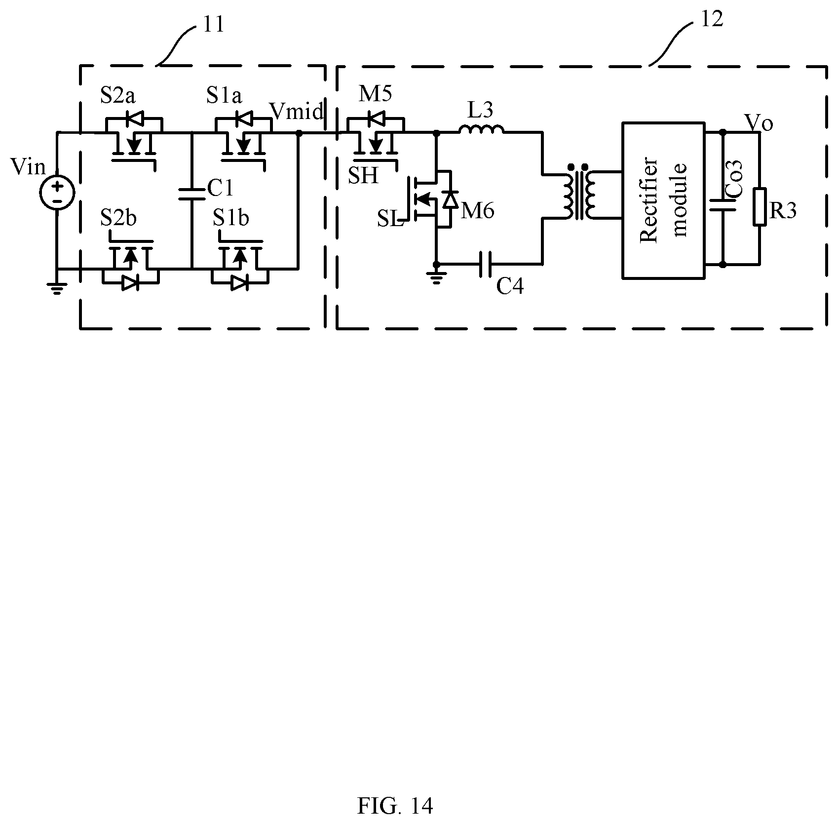Patent US12348138 Figure 14 – Multilevel self-balance control circuit, DC/DC conversion system and AC/DC conversion system