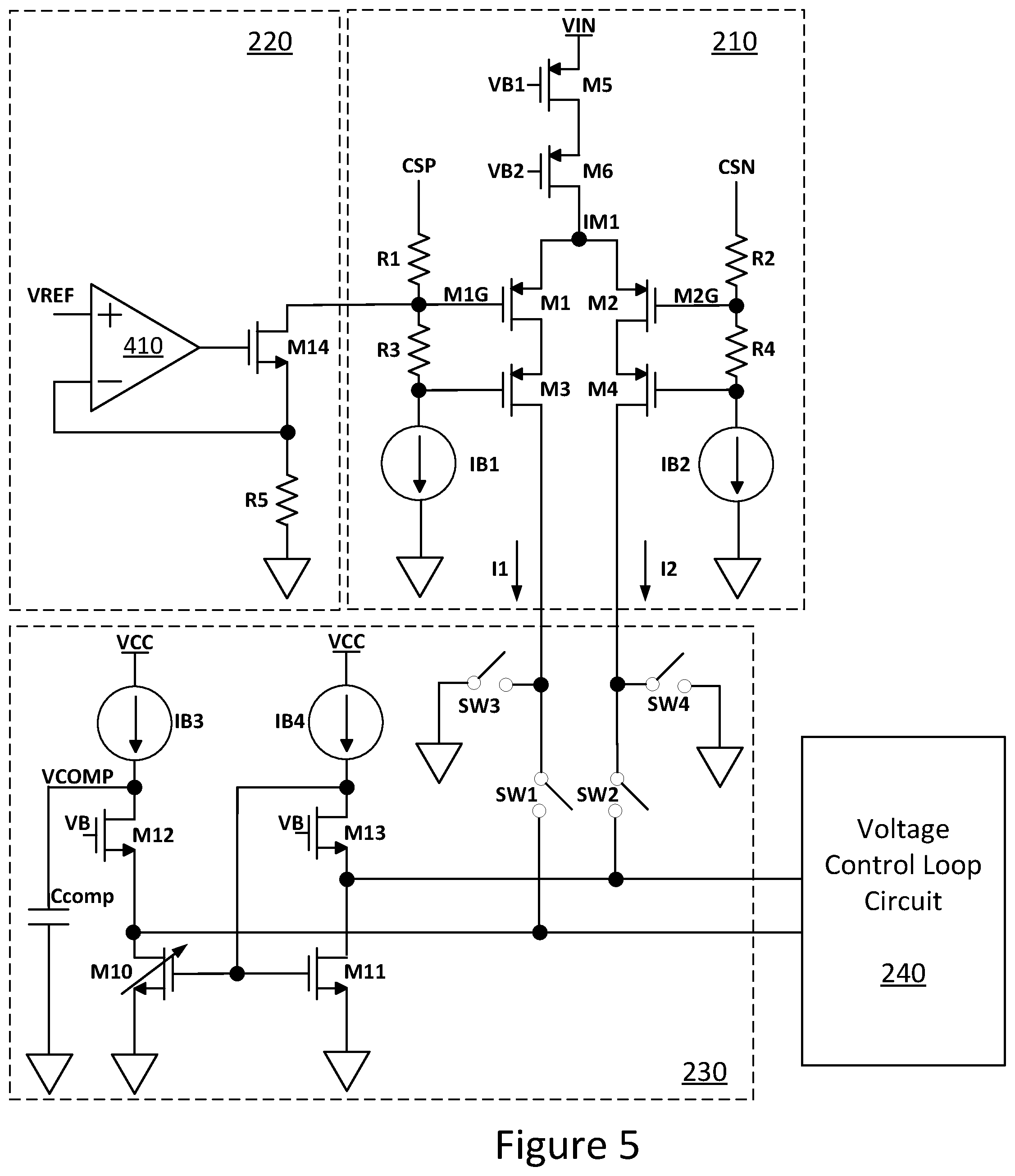 Patent US12348140 Figure 5 – Wide range amplifier and control method