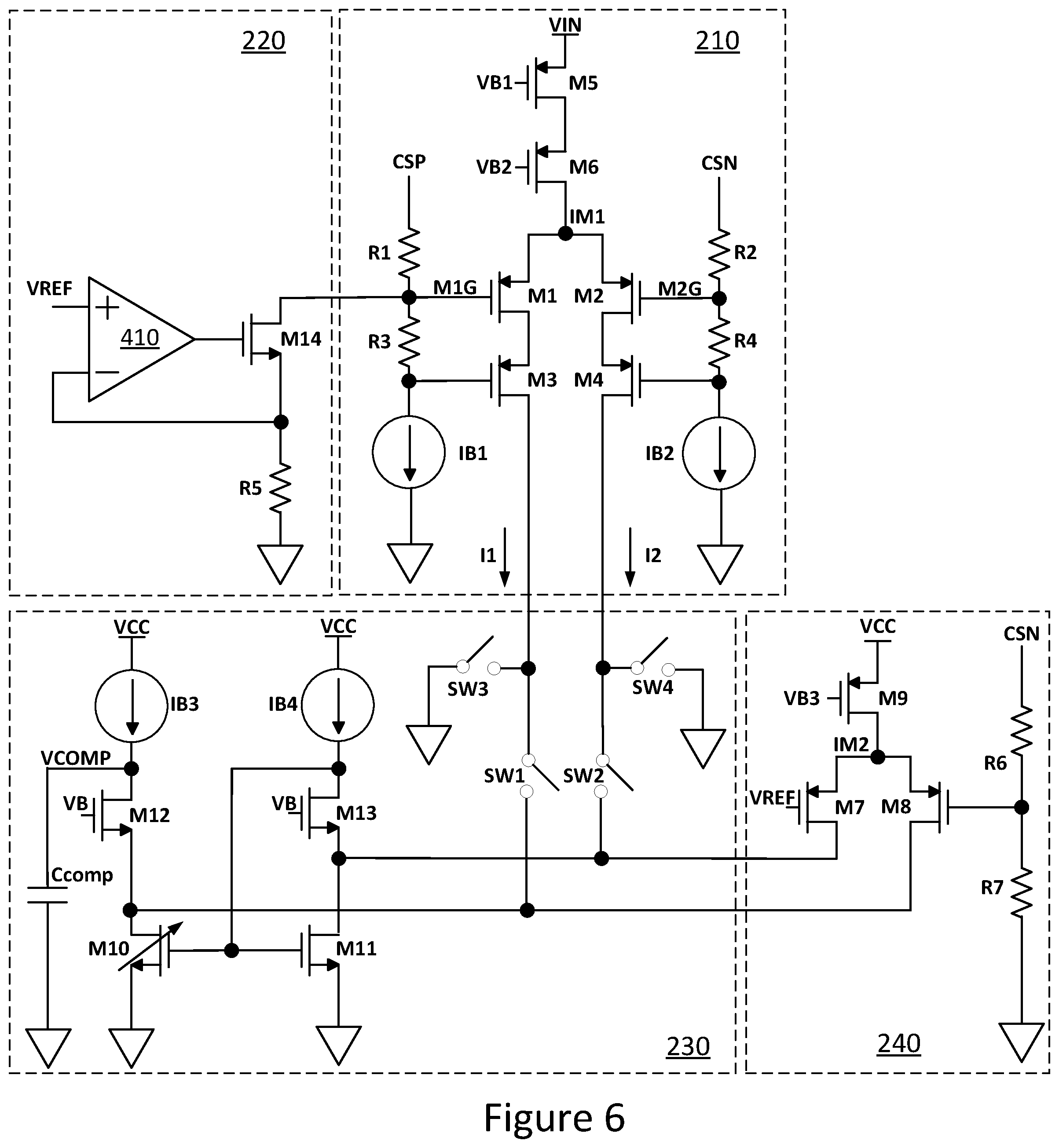 Patent US12348140 Figure 6 – Wide range amplifier and control method