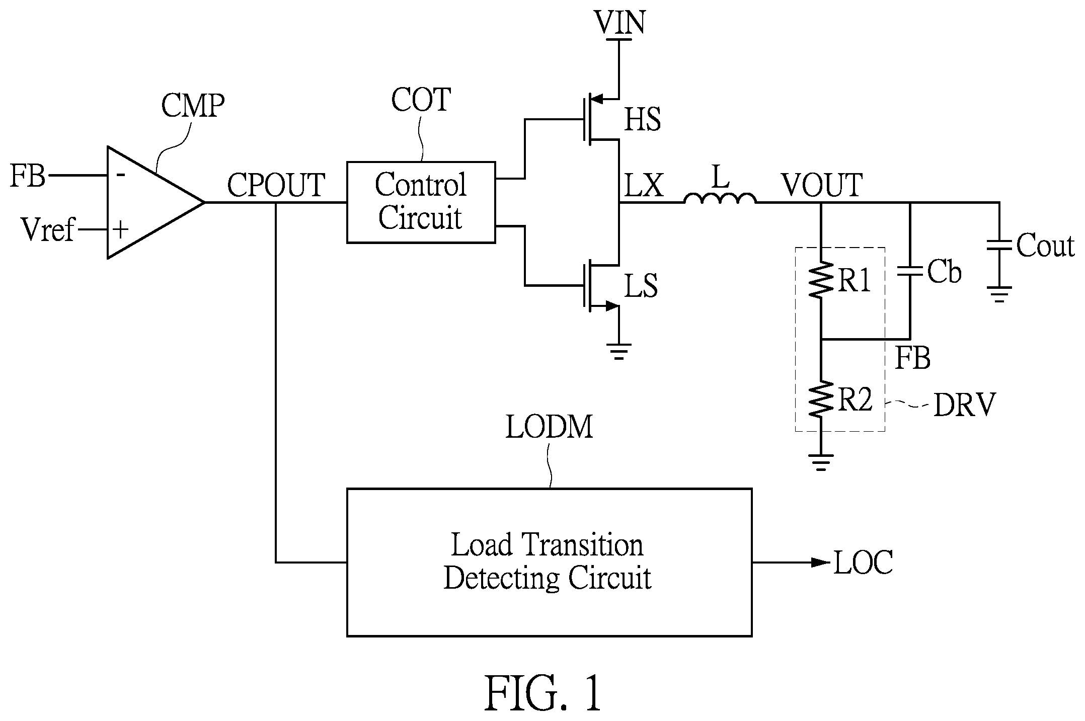 Patent US12348142 Figure 1 – Converter having load transition detecting mechanism