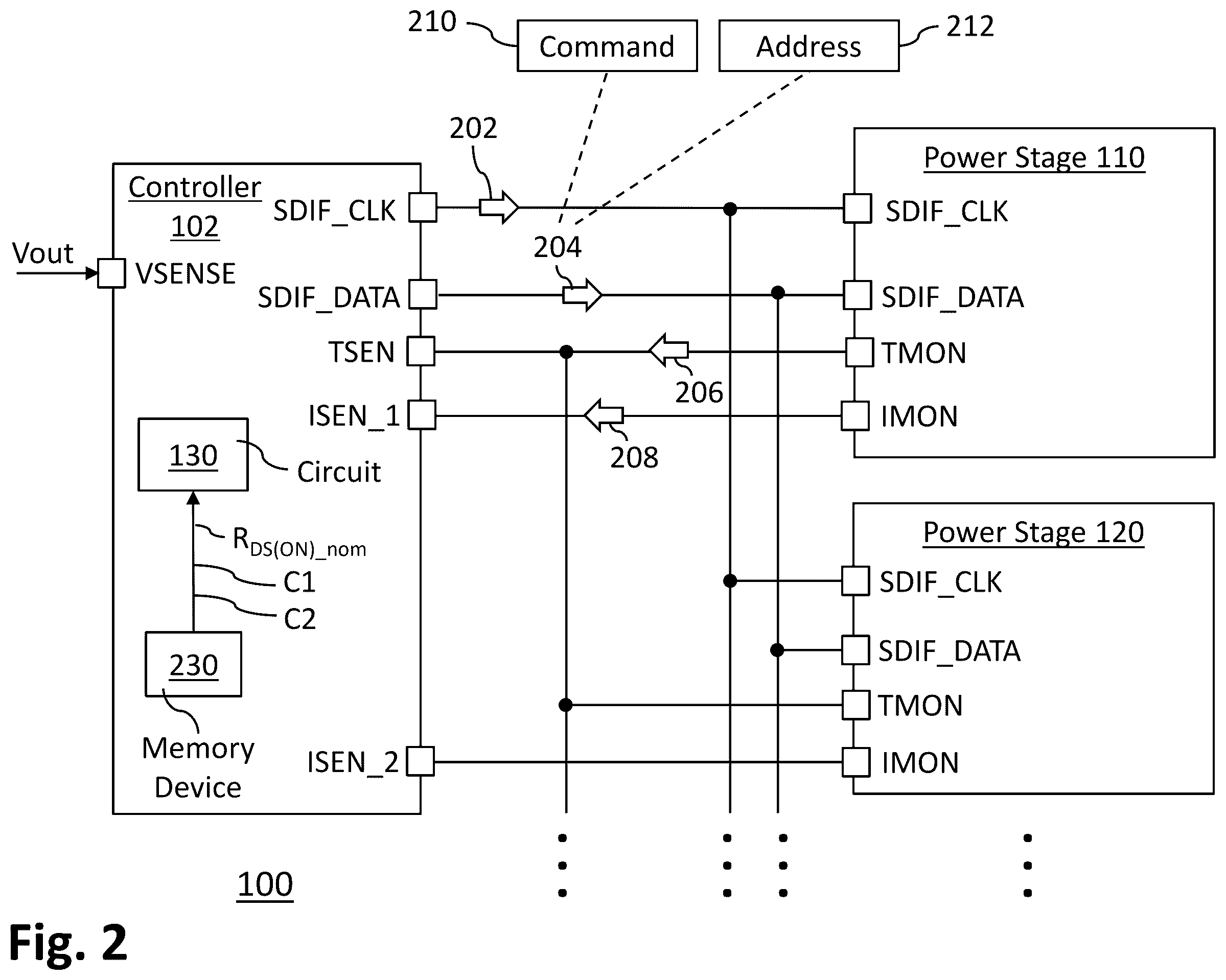 Patent US12348143 Figure 2 – Remote current sense compensation in multiphase voltage regulators