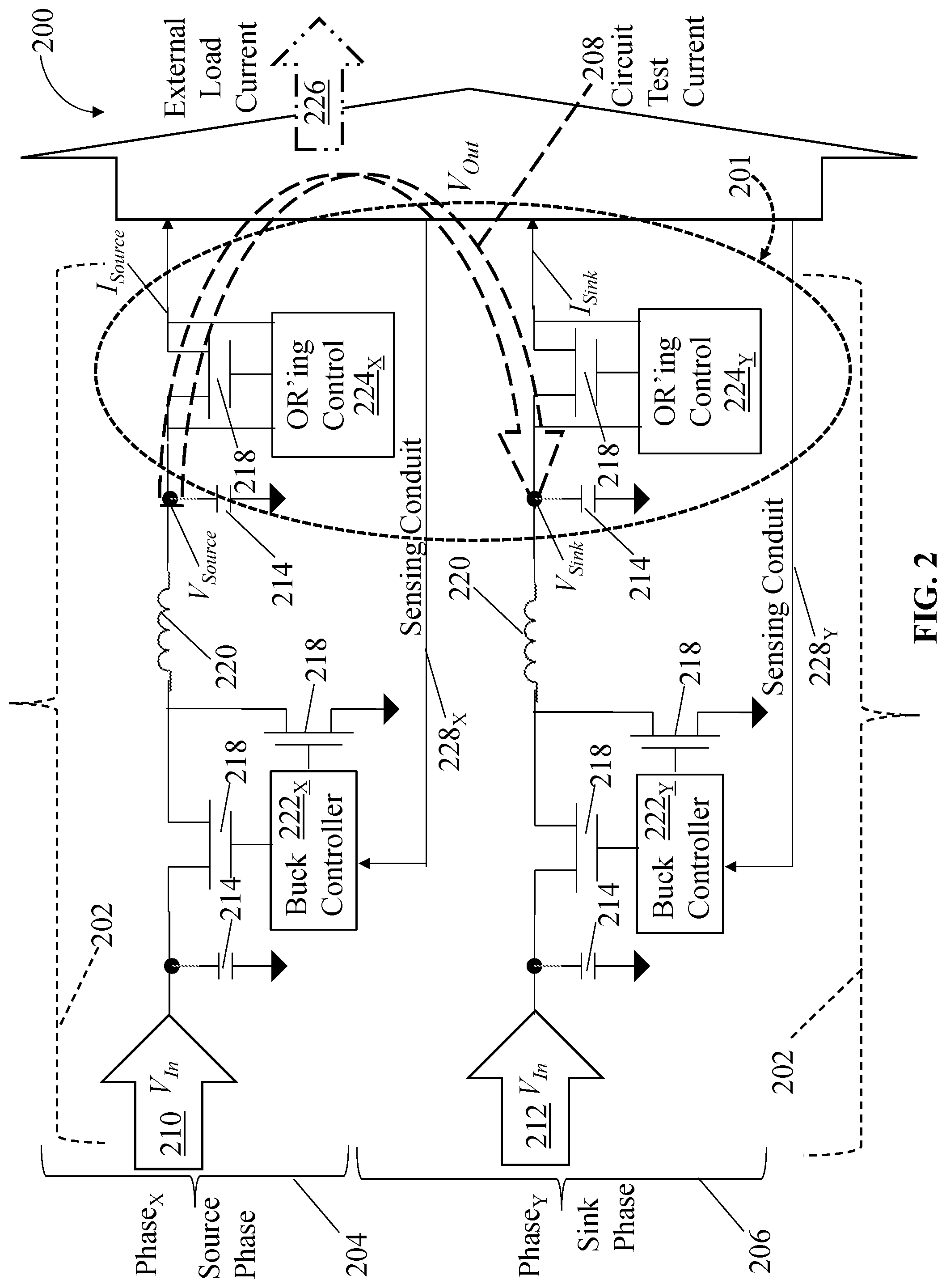 Patent US12348144 Figure 2 – Self-test using reverse currents in multiphase power supplies