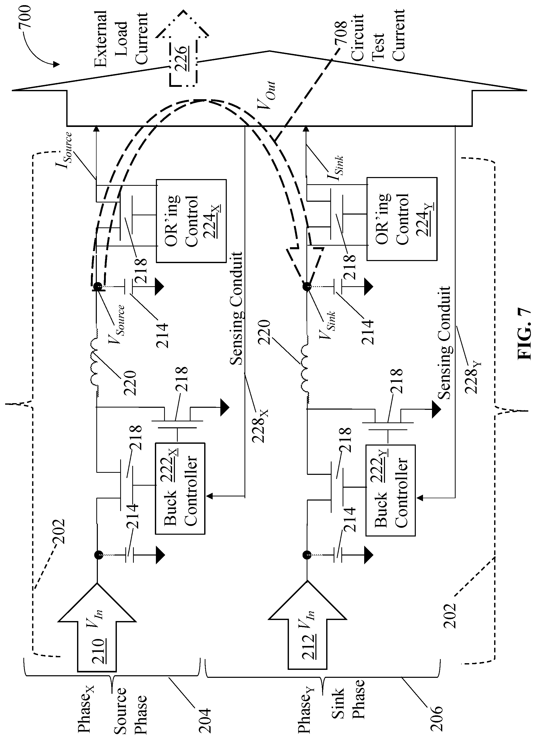 Patent US12348144 Figure 7 – Self-test using reverse currents in multiphase power supplies