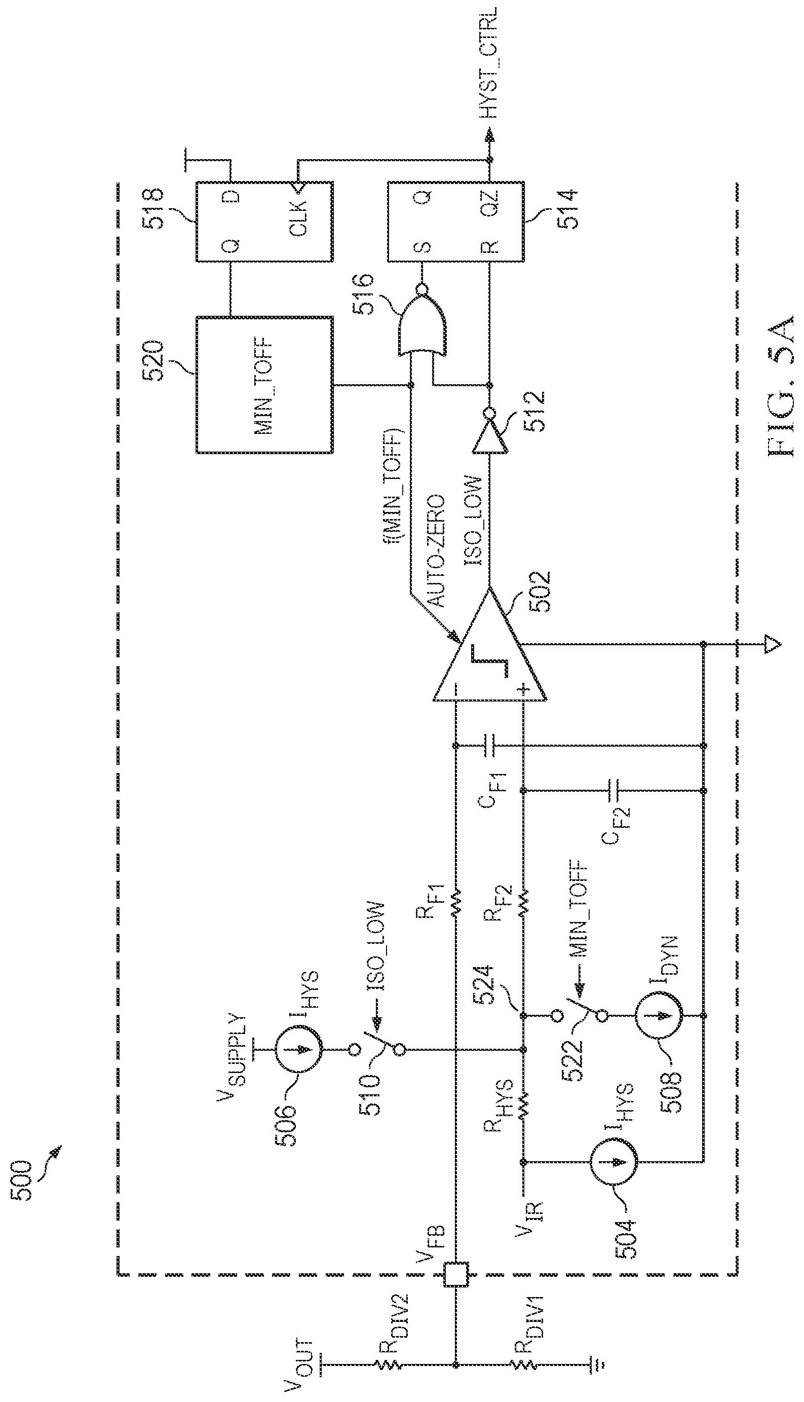 Patent US12348146 Figure 5 – Isolated high-voltage DC-DC converter hysteretic burst mode noise immunity using dynamic hysteresis