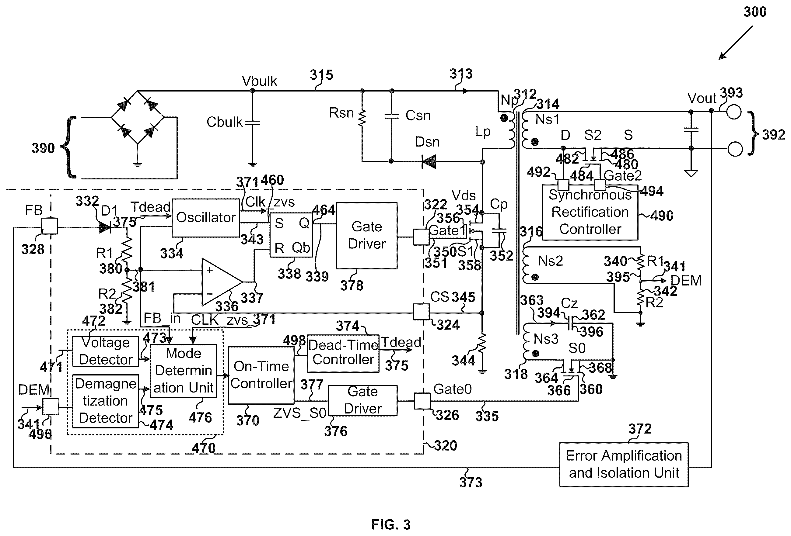 Patent US12348150 Figure 3 – Controllers and methods for controlling transistors based at least in part on modes of operation related to power converters