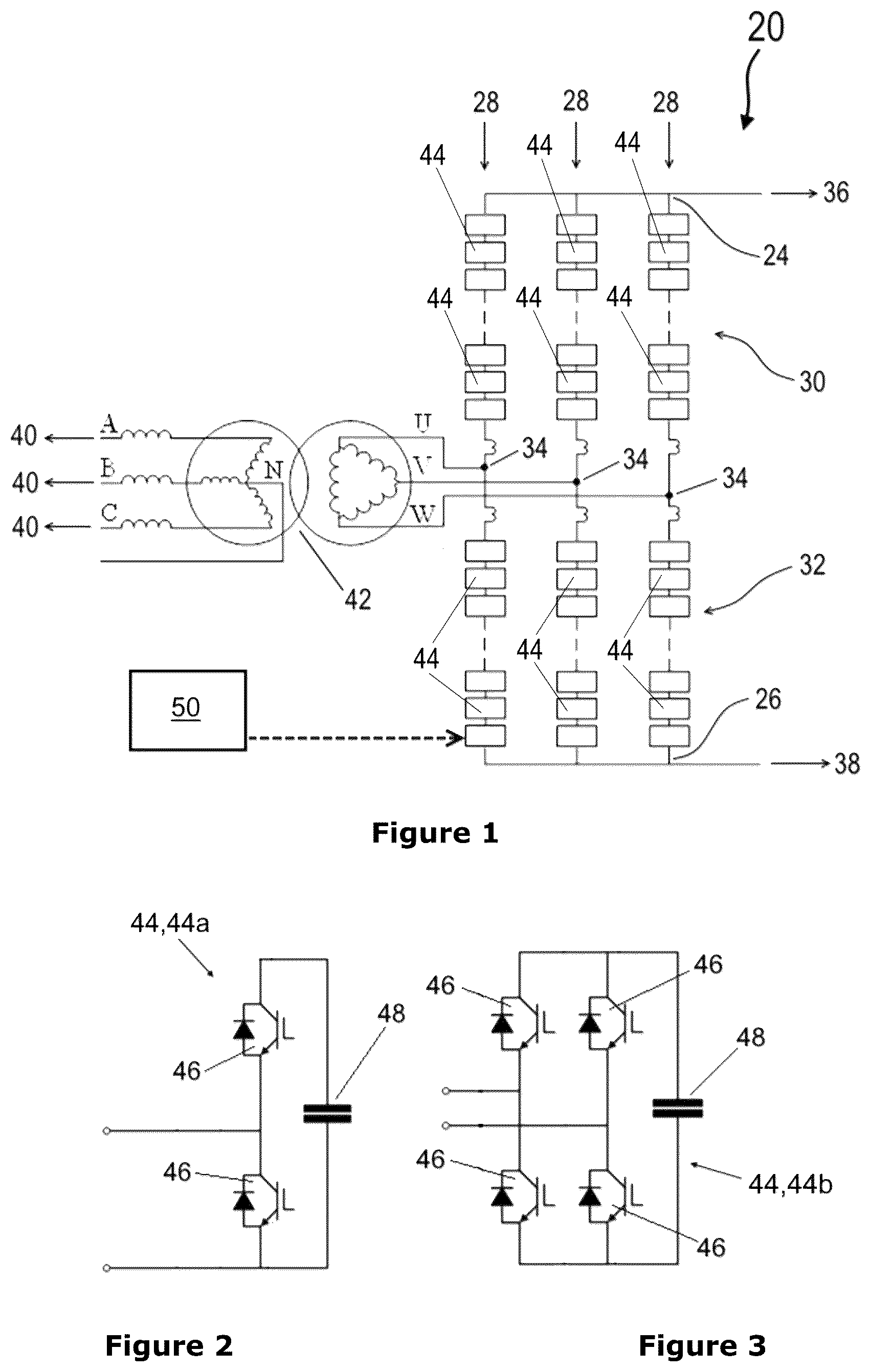 Patent US12348156 Figure 1 – Voltage source converter switching valve with dynamic target voltage