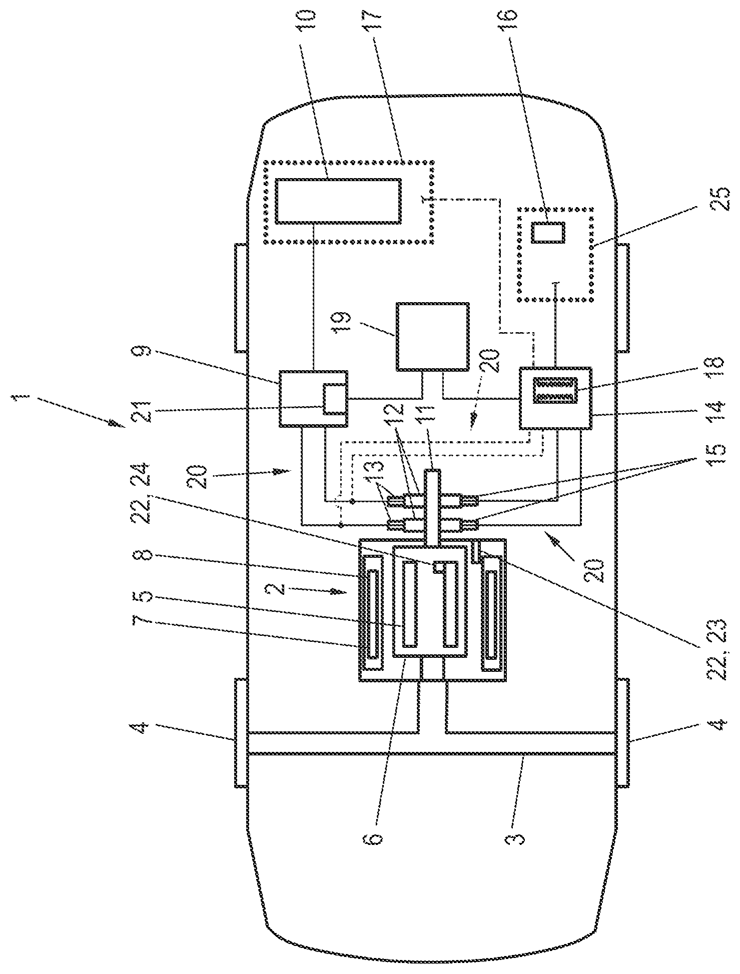 Patent US12348165 Figure 1 – Method for control of an externally excited electric machine of a motor vehicle, and the motor vehicle