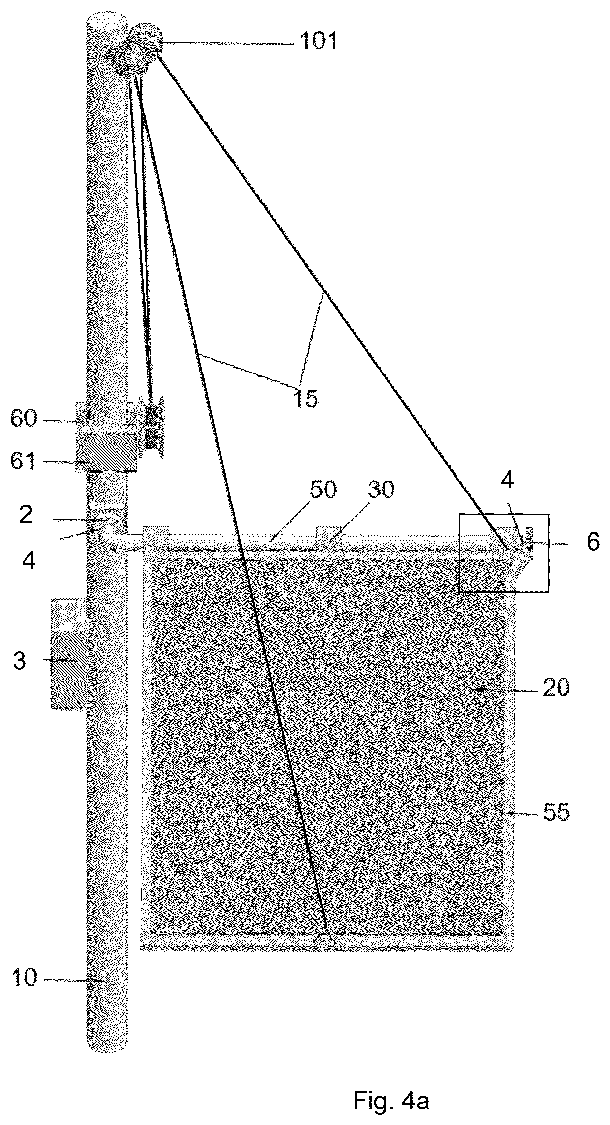 Patent US12348180 Figure 4 – Overhead tensile-actuated solar tracking system and method