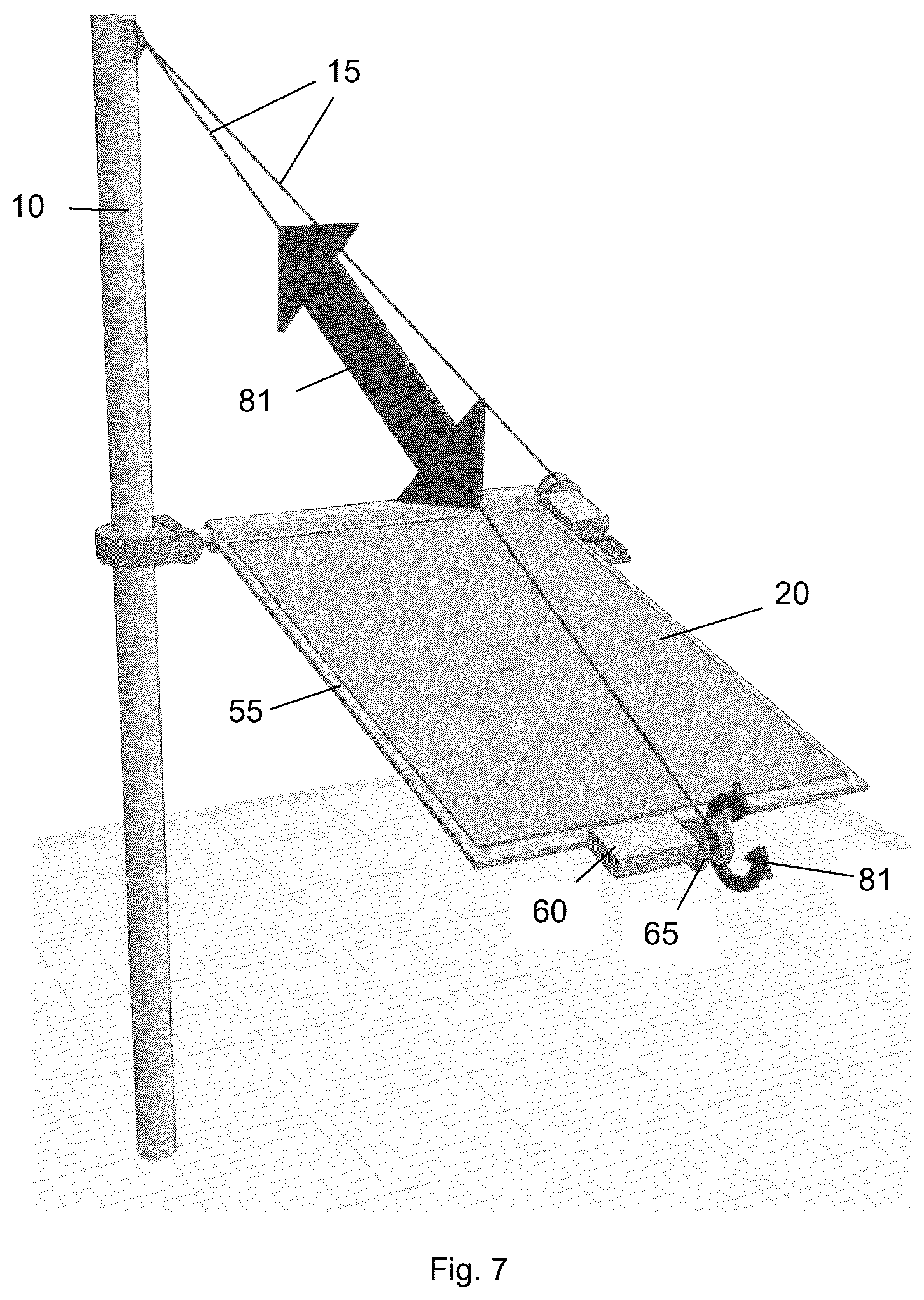 Patent US12348180 Figure 10 – Overhead tensile-actuated solar tracking system and method
