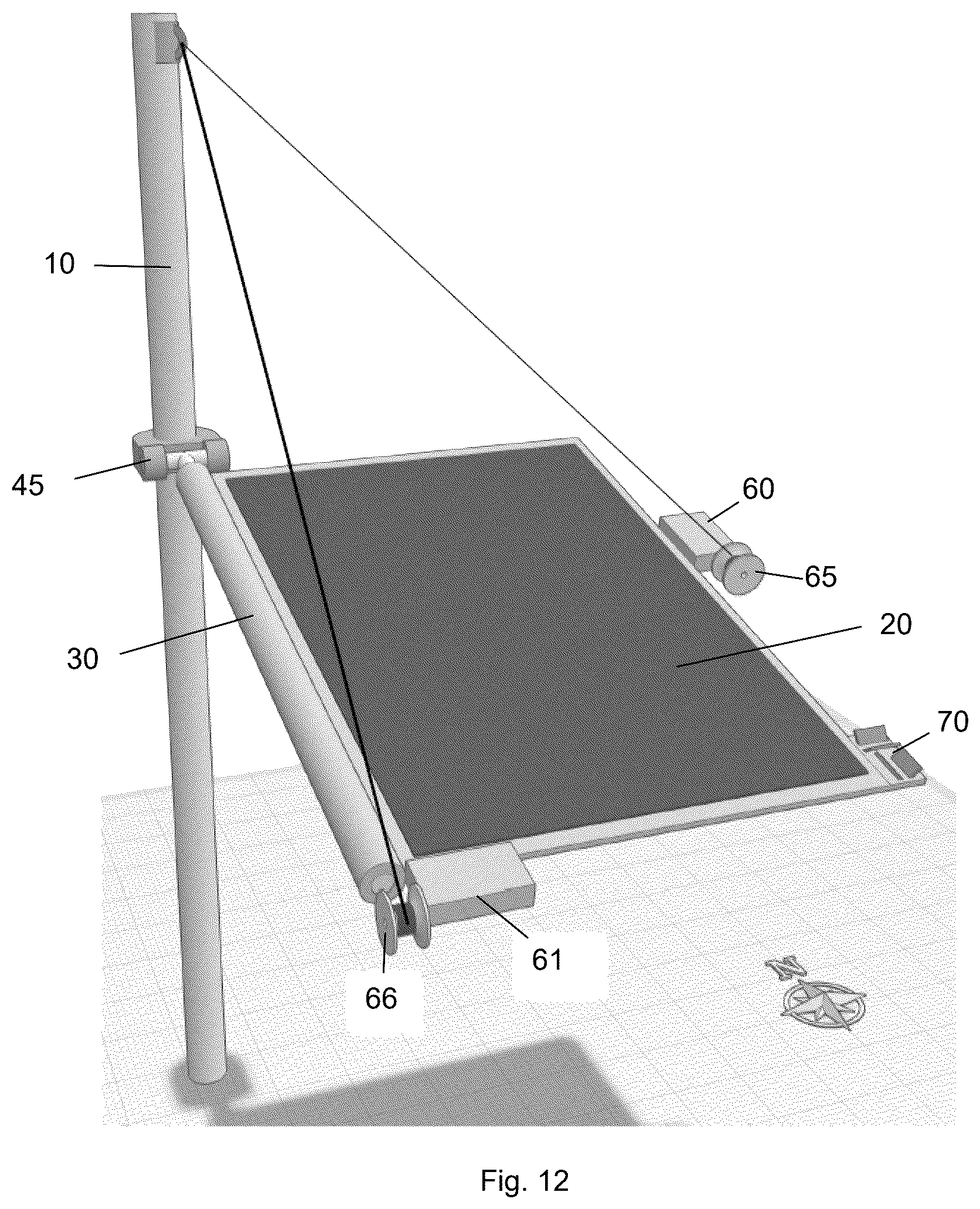 Patent US12348180 Figure 14 – Overhead tensile-actuated solar tracking system and method