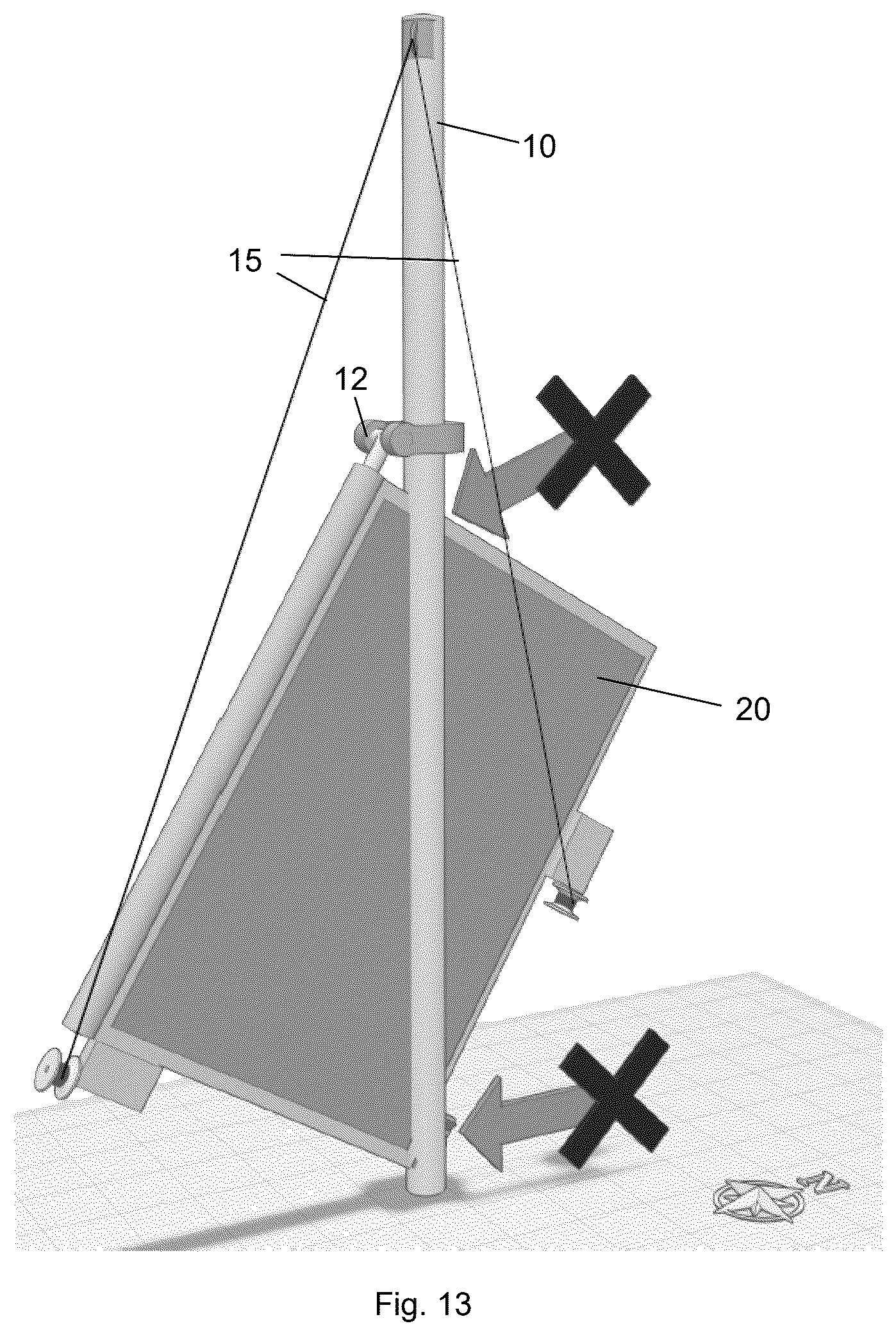 Patent US12348180 Figure 15 – Overhead tensile-actuated solar tracking system and method