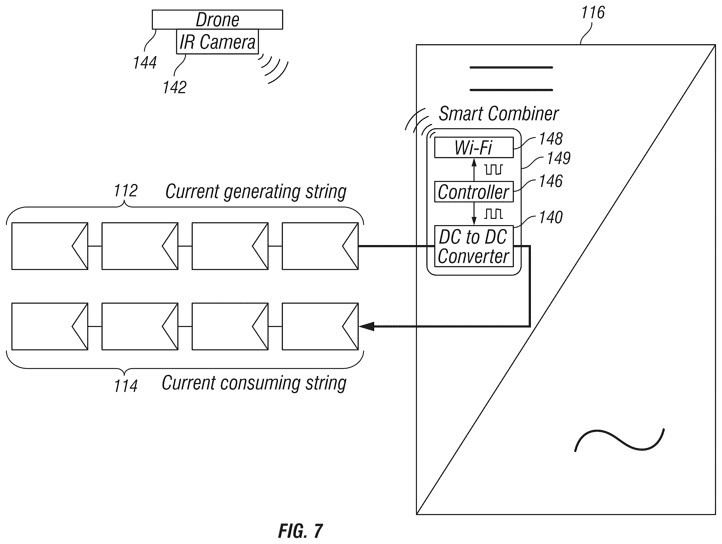 Patent US12348186 Figure 7 – Systems and methods to perform electroluminescence and photoluminescence characterization in the field on photovoltaic modules, strings, and arrays