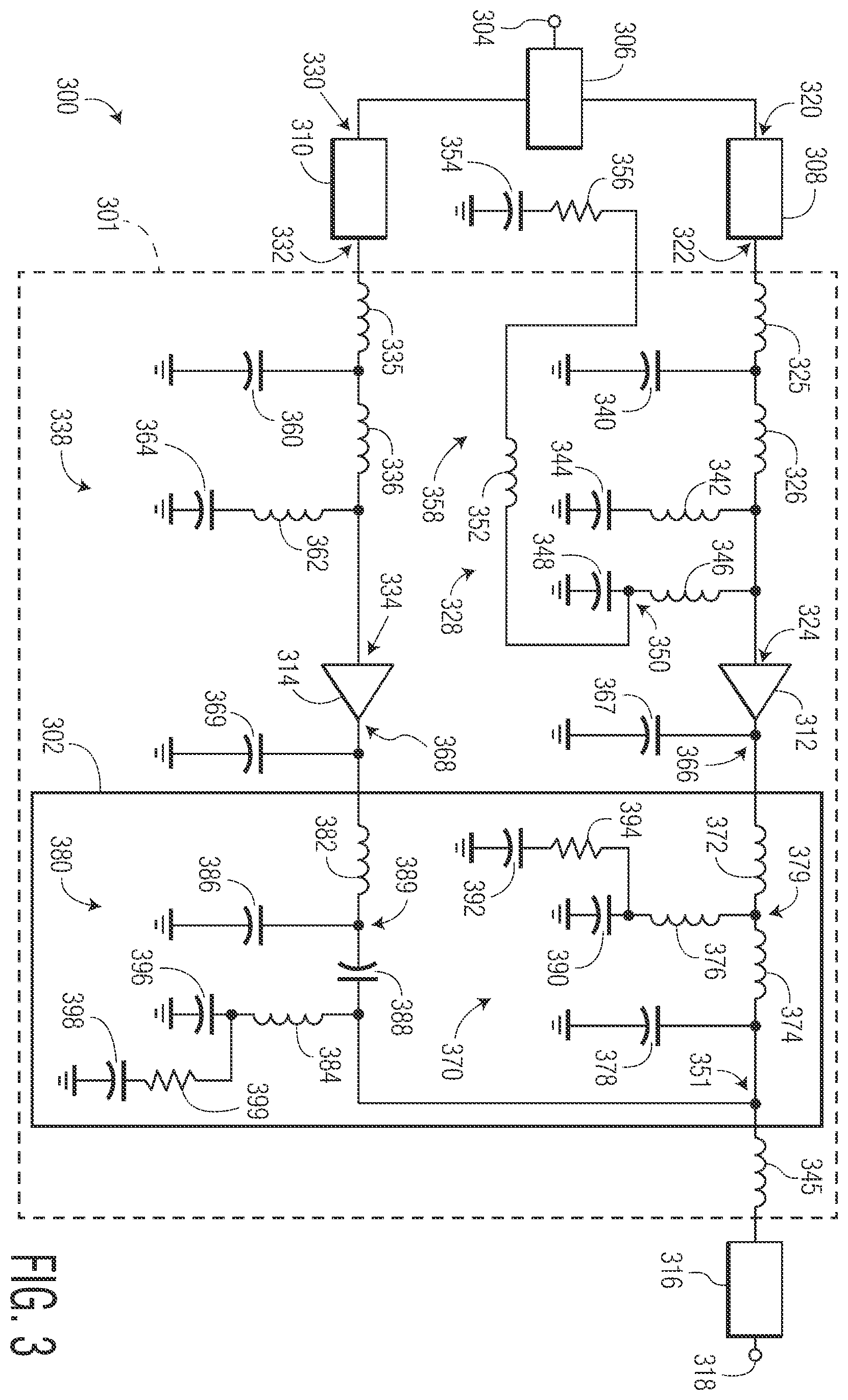 Patent US12348191 Figure 2 – Combiner circuit for Doherty power amplifier and related method of operation for achieving enhanced radio frequency and video bandwidth