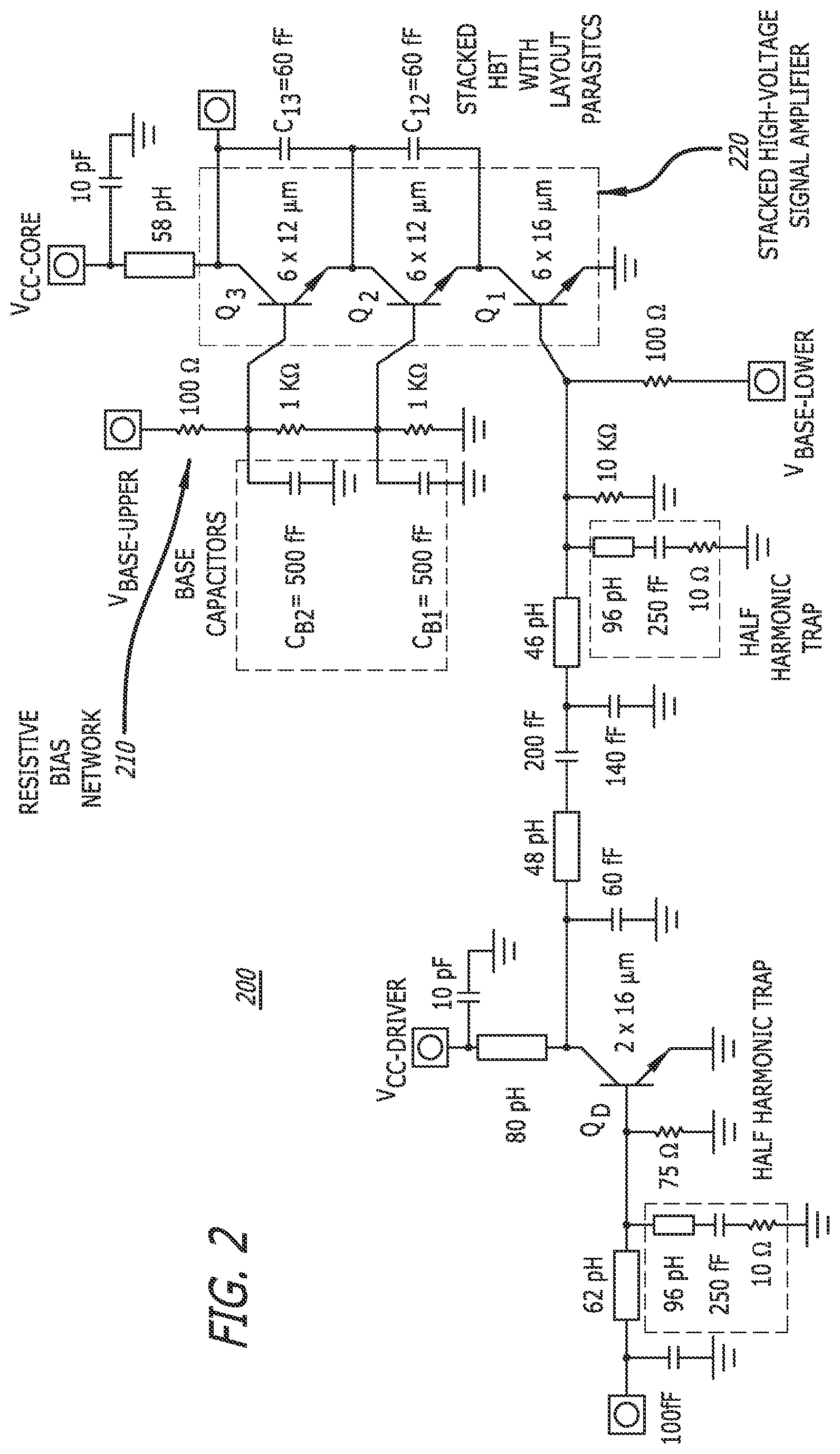 Patent US12348193 Figure 3 – Open loop process and temperature independent bias circuit for stacked device amplifiers