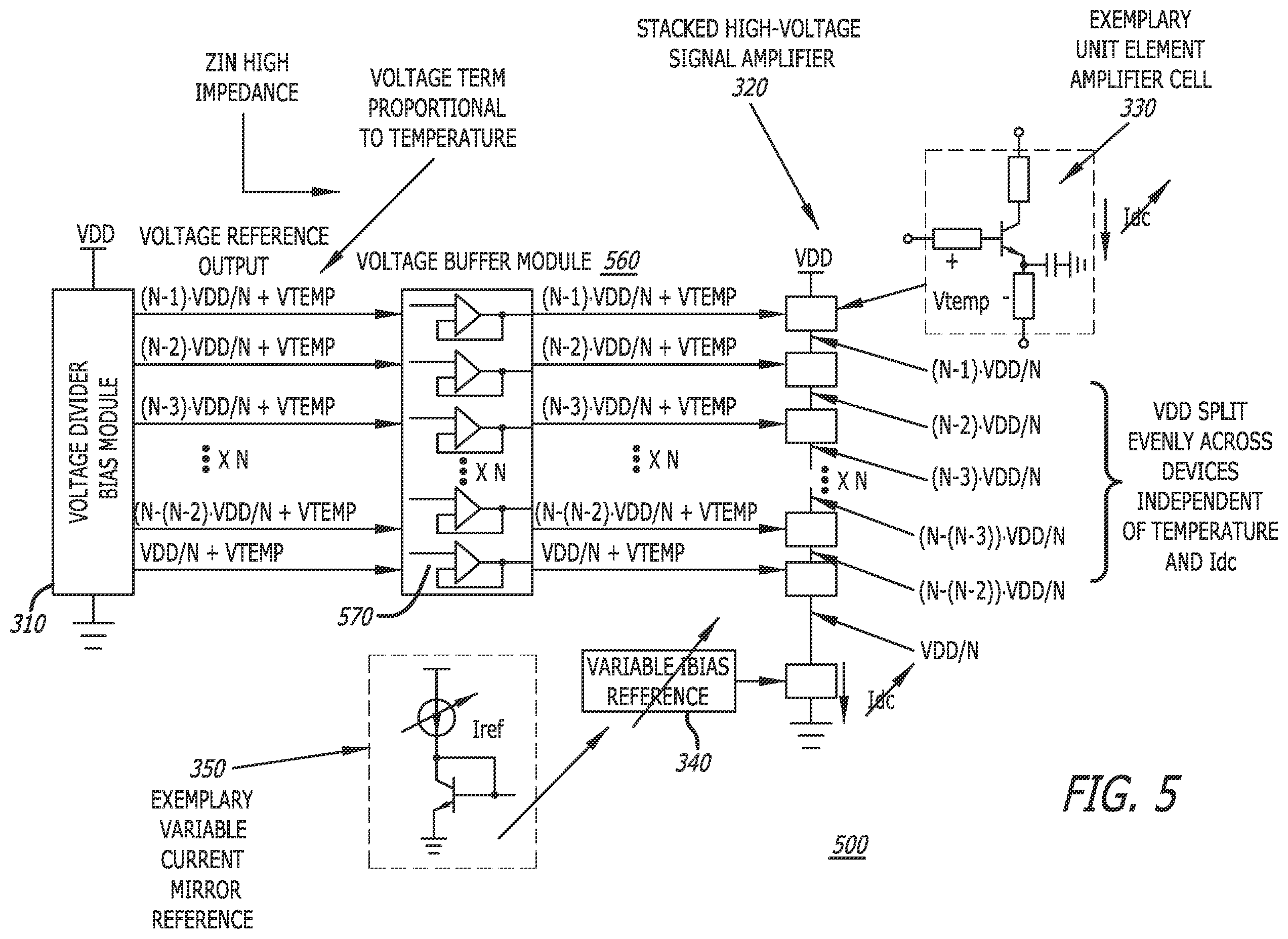 Patent US12348193 Figure 6 – Open loop process and temperature independent bias circuit for stacked device amplifiers