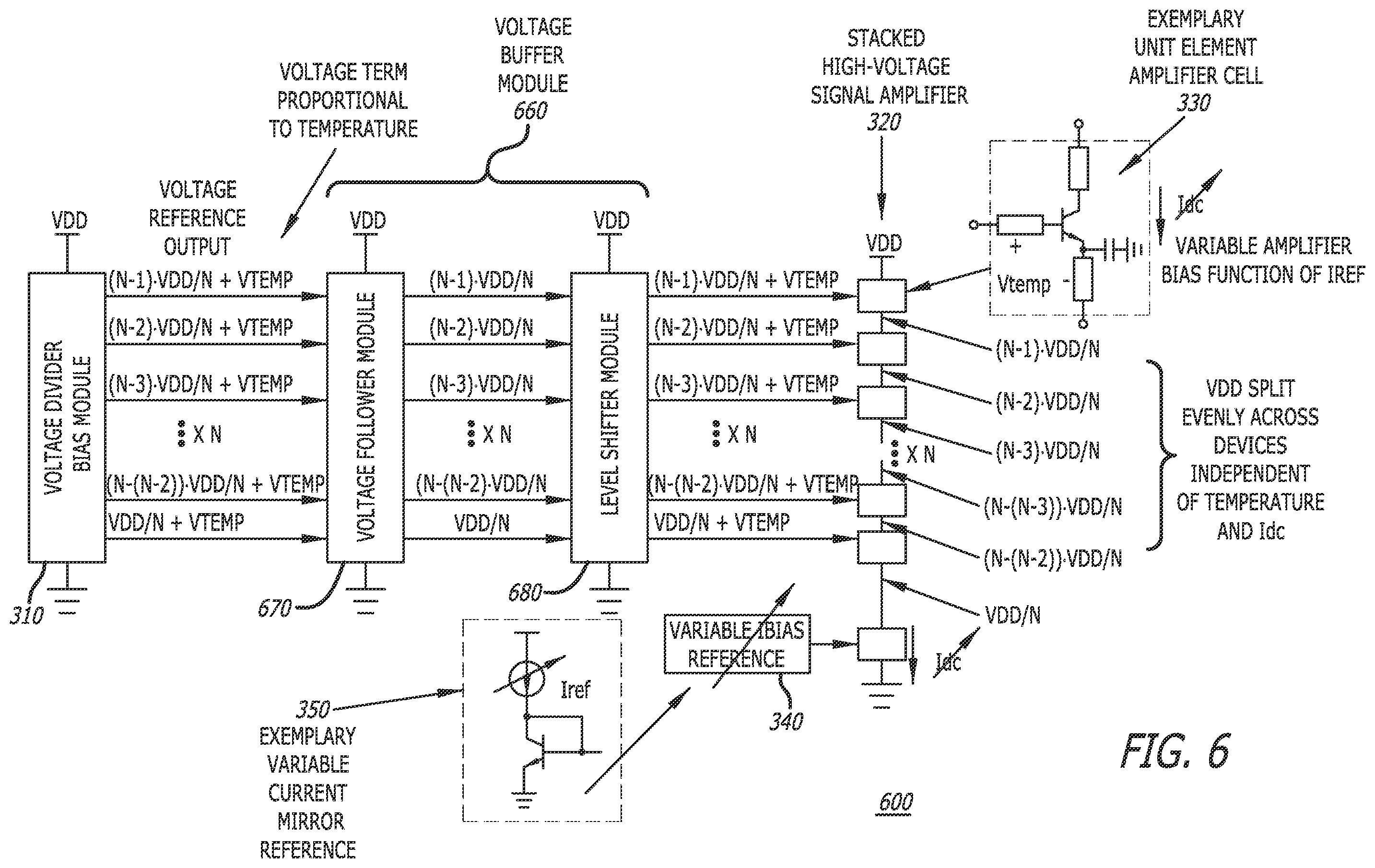 Patent US12348193 Figure 7 – Open loop process and temperature independent bias circuit for stacked device amplifiers