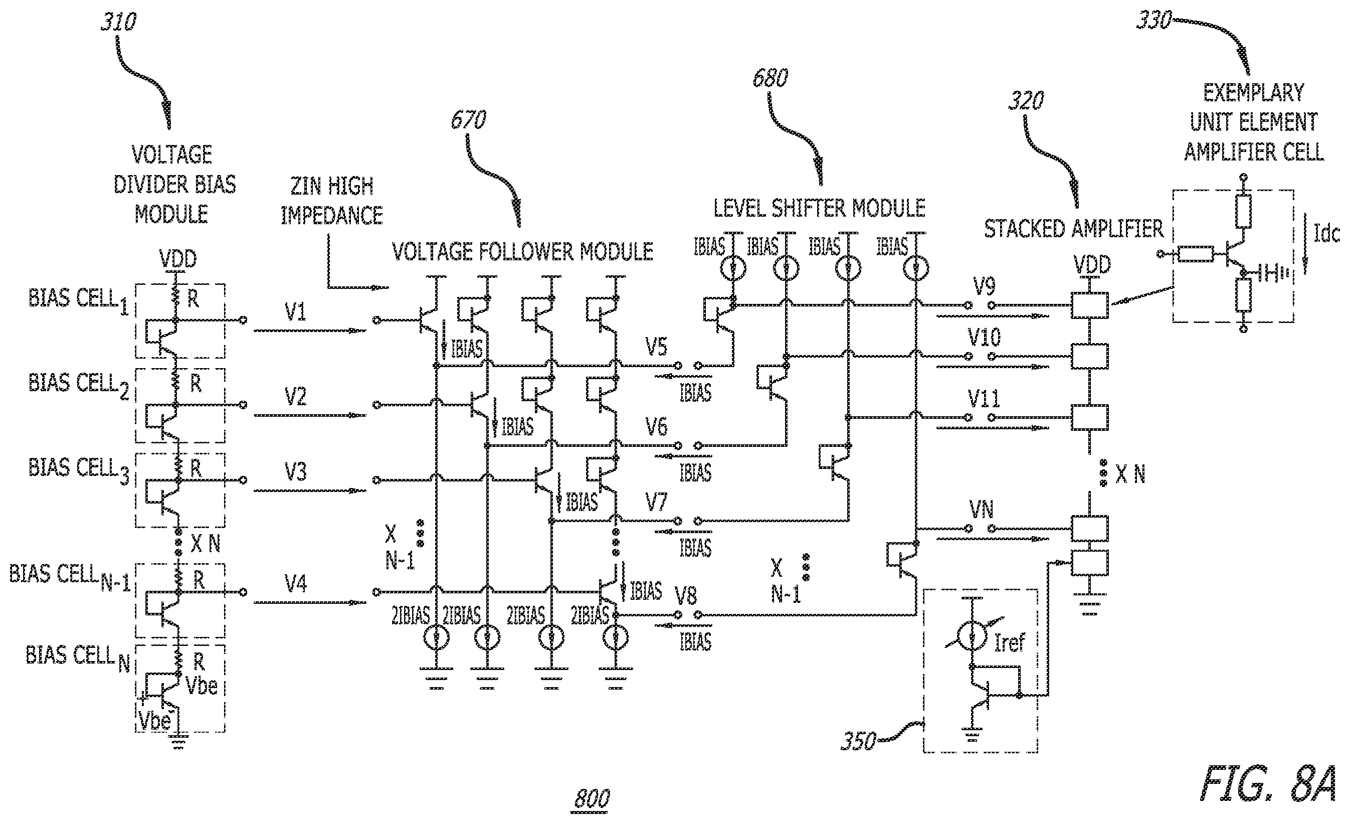 Patent US12348193 Figure 9 – Open loop process and temperature independent bias circuit for stacked device amplifiers