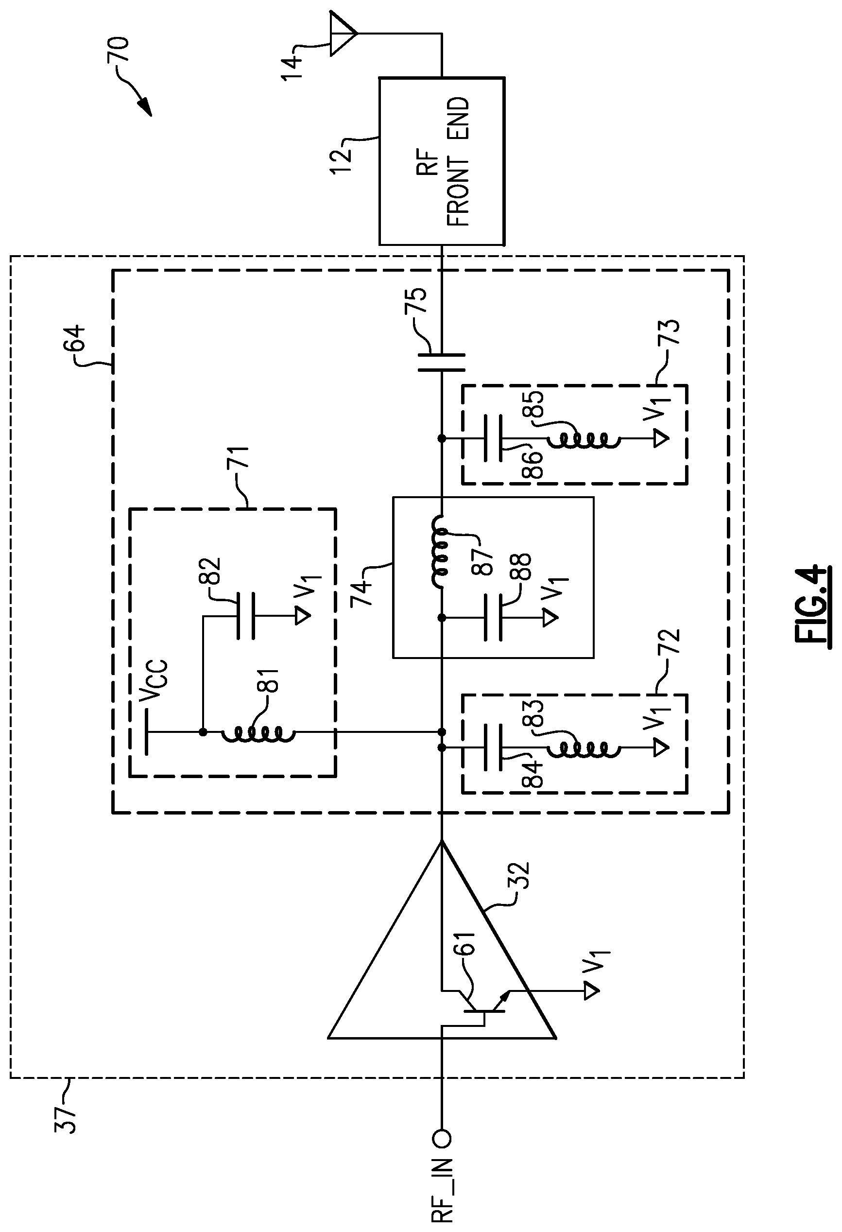 Patent US12348200 Figure 3 – Output matching circuit with suppressed harmonics