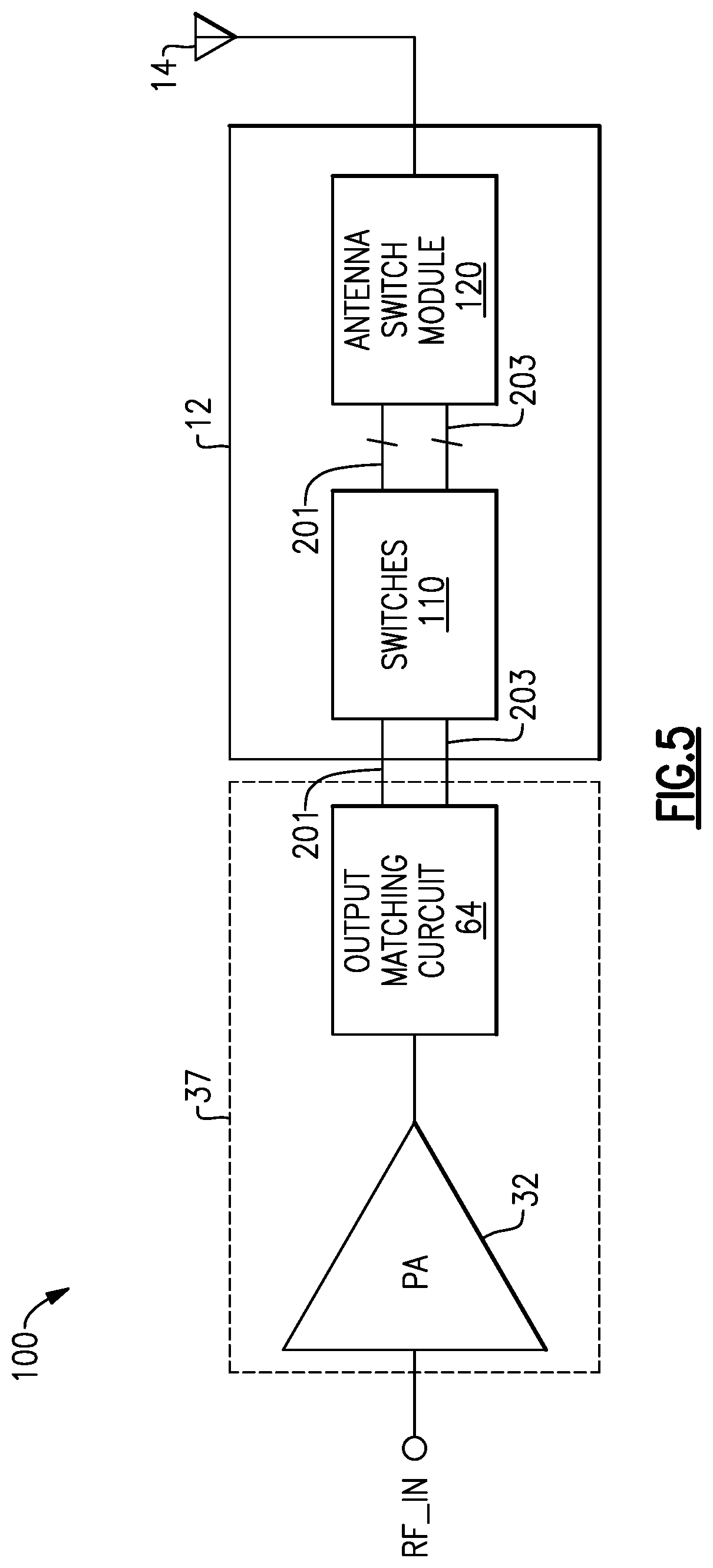 Patent US12348200 Figure 4 – Output matching circuit with suppressed harmonics