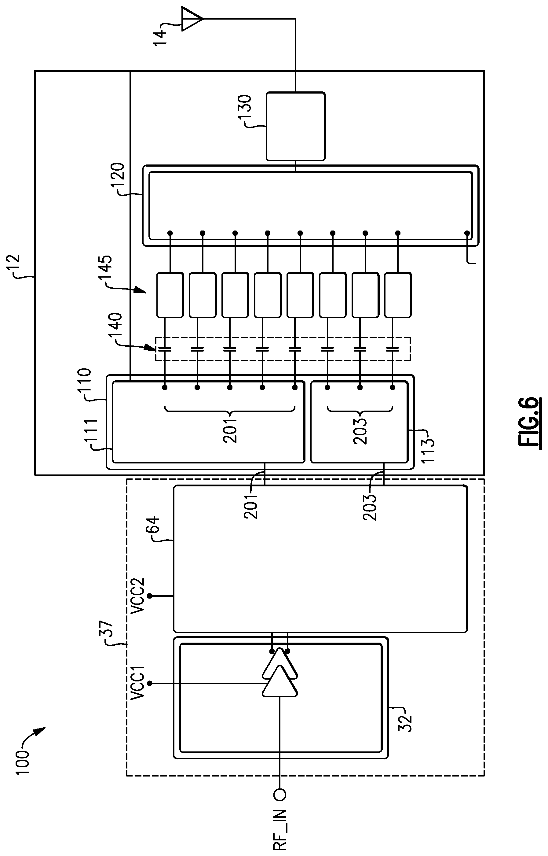 Patent US12348200 Figure 5 – Output matching circuit with suppressed harmonics