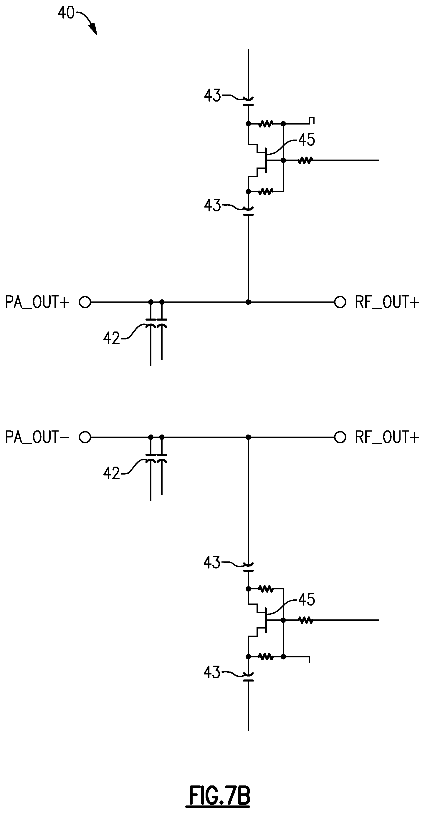 Patent US12348200 Figure 7 – Output matching circuit with suppressed harmonics