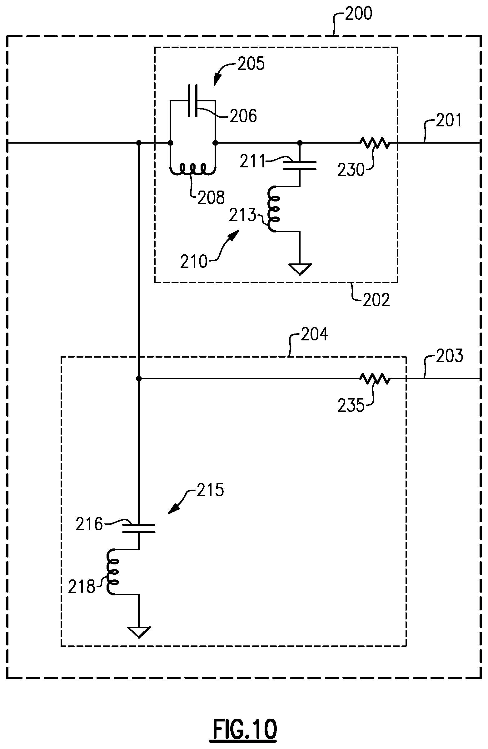 Patent US12348200 Figure 10 – Output matching circuit with suppressed harmonics