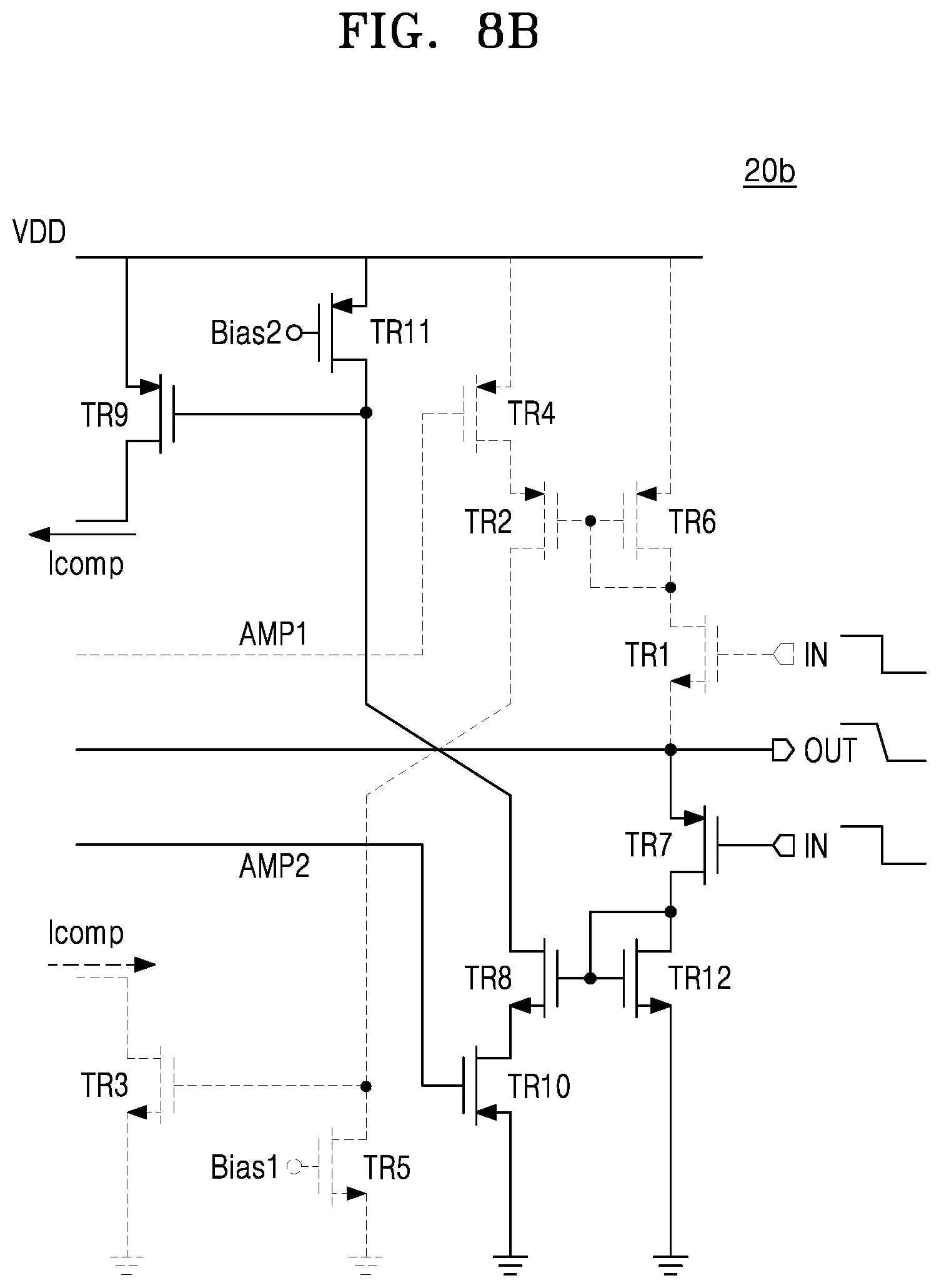 Patent US12348202 Figure 8 – Operational amplifier circuit and operational amplifier compensation circuit for amplifying input signal at high slew rate