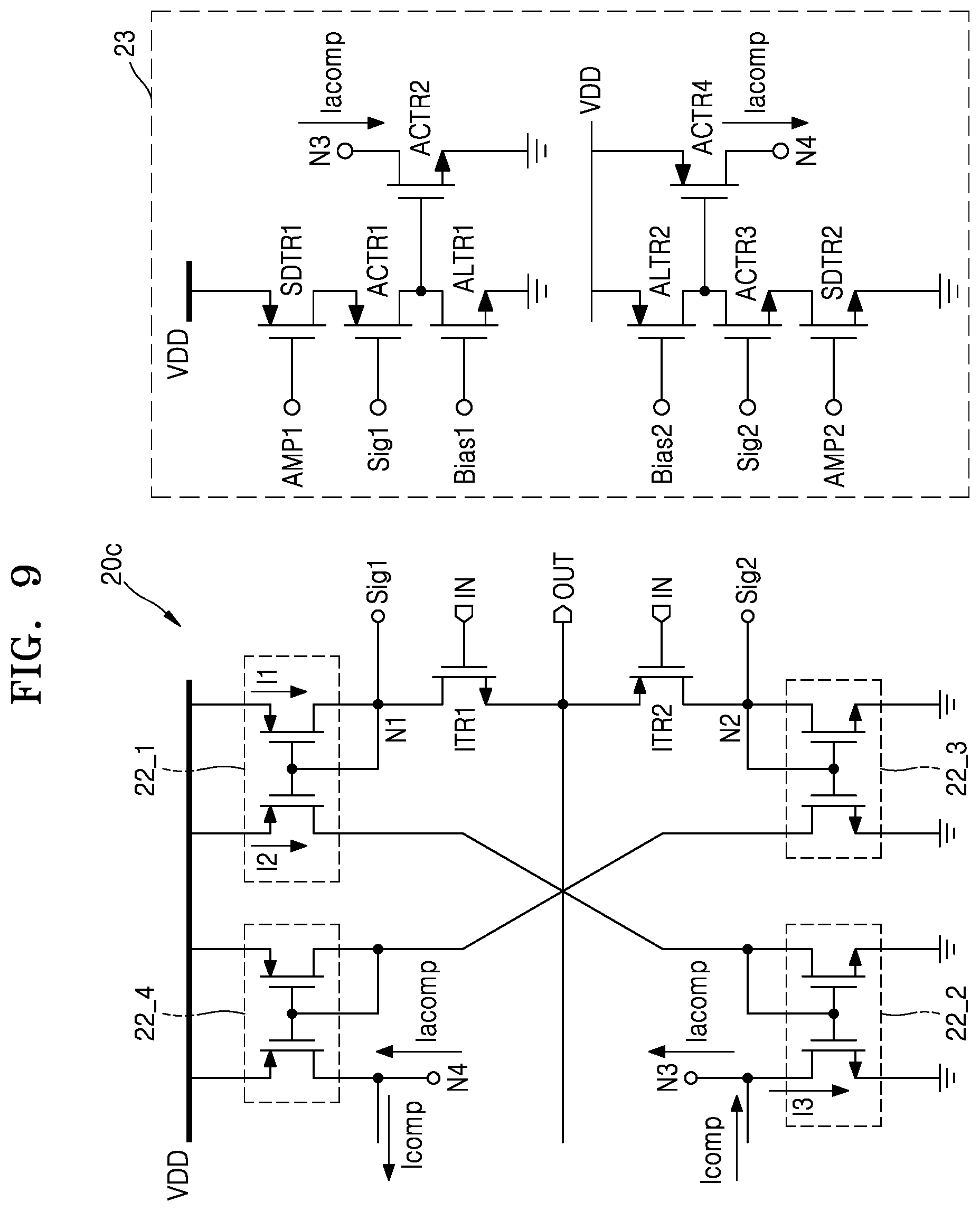 Patent US12348202 Figure 9 – Operational amplifier circuit and operational amplifier compensation circuit for amplifying input signal at high slew rate