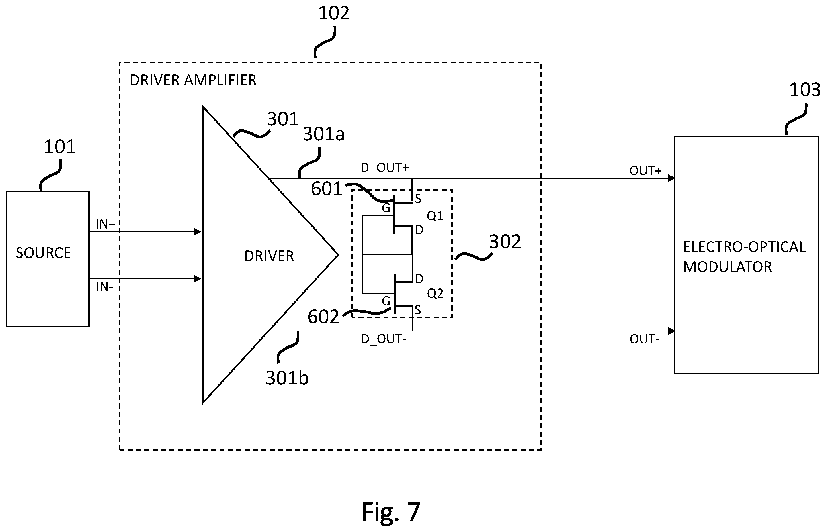 Patent US12348204 Figure 7 – Driver amplifier